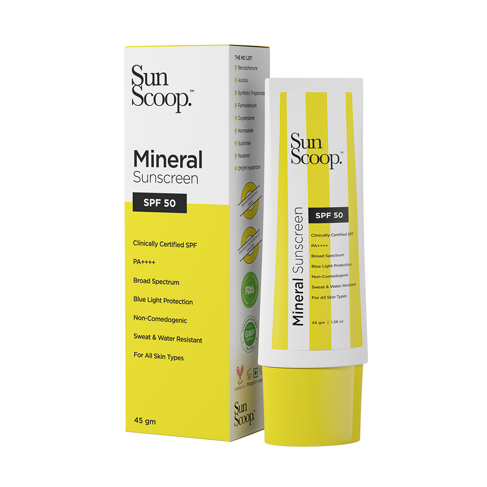 SunScoop Mineral Sunscreen | SPF 50 | For All Skin Types | Perfect For Everyday Use 45gm