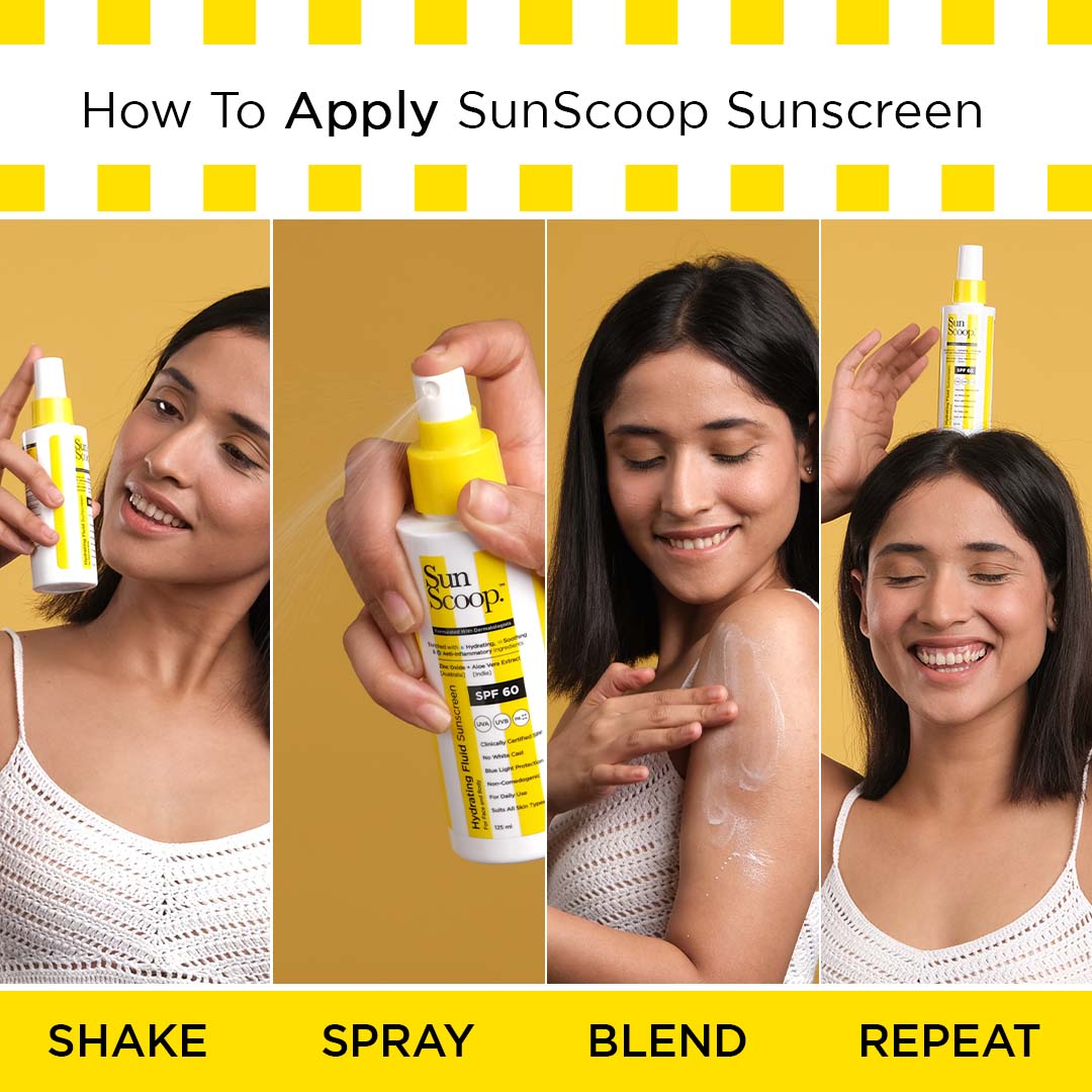 SunScoop Hydrating Fluid Sunscreen For Face and Body, SPF 60 PA++++ | UV Filter Zinc Oxide 125 ml