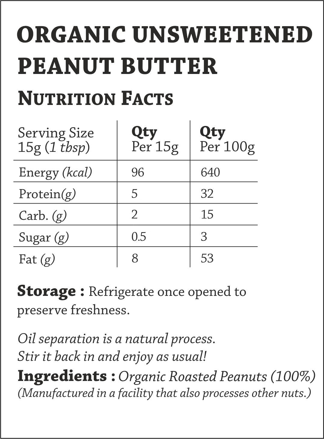 The Butternut Co. Organic Unsweetened Peanut Butter
