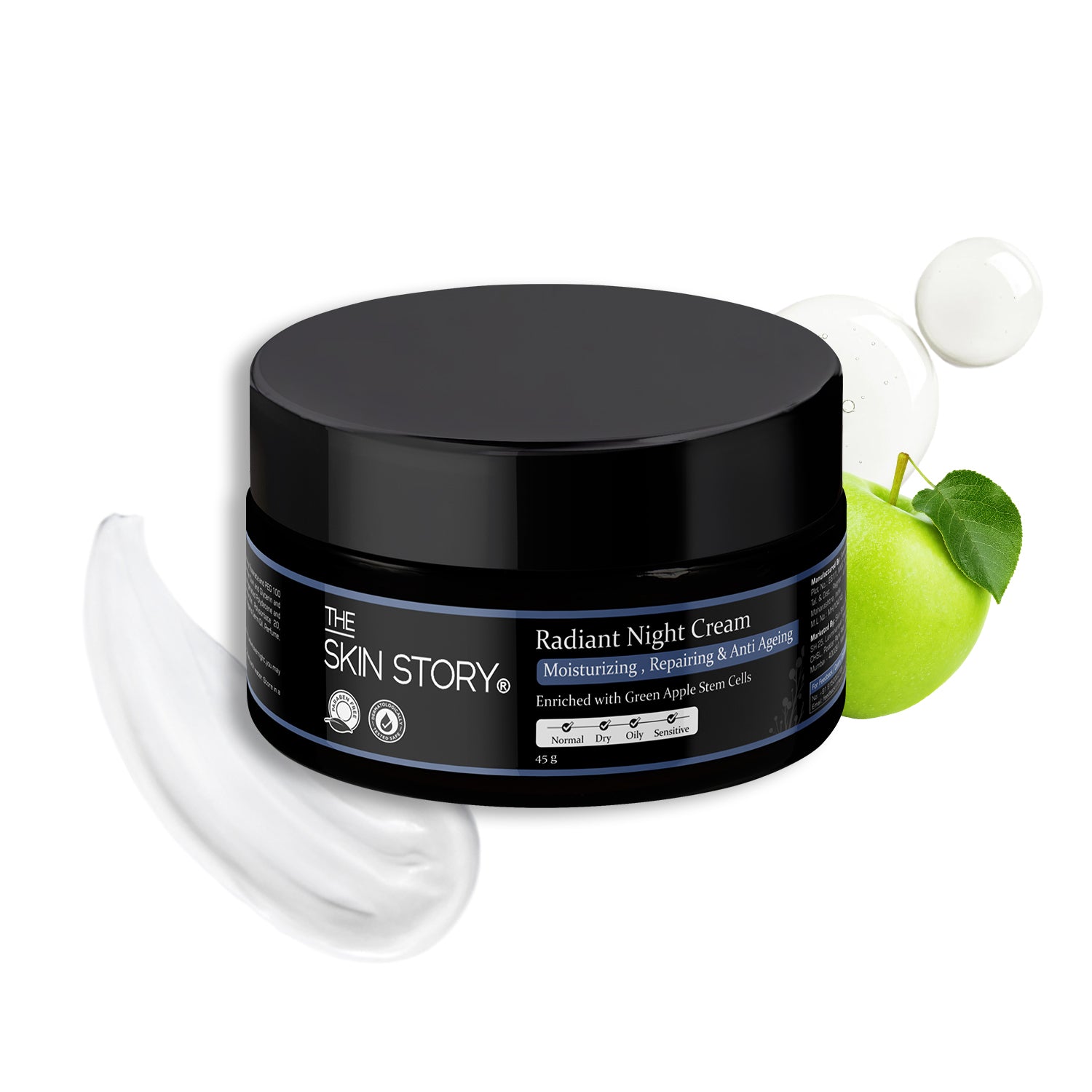 The Skin Story Anti Ageing Radiant Night Cream for Women | Night Cream for Glowing & Radiant Skin |Fights Fine Lines & Wrinkles | For Women |With Stem Cells  45g