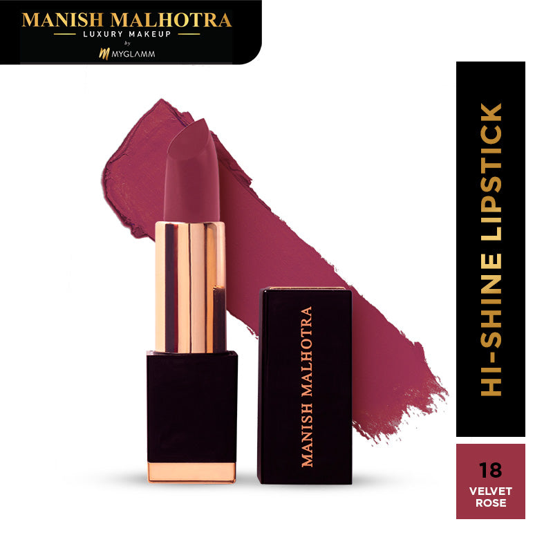 Manish Malhotra Beauty By MyGlamm Hi-Shine Lipstick-Velvet Rose-4gm