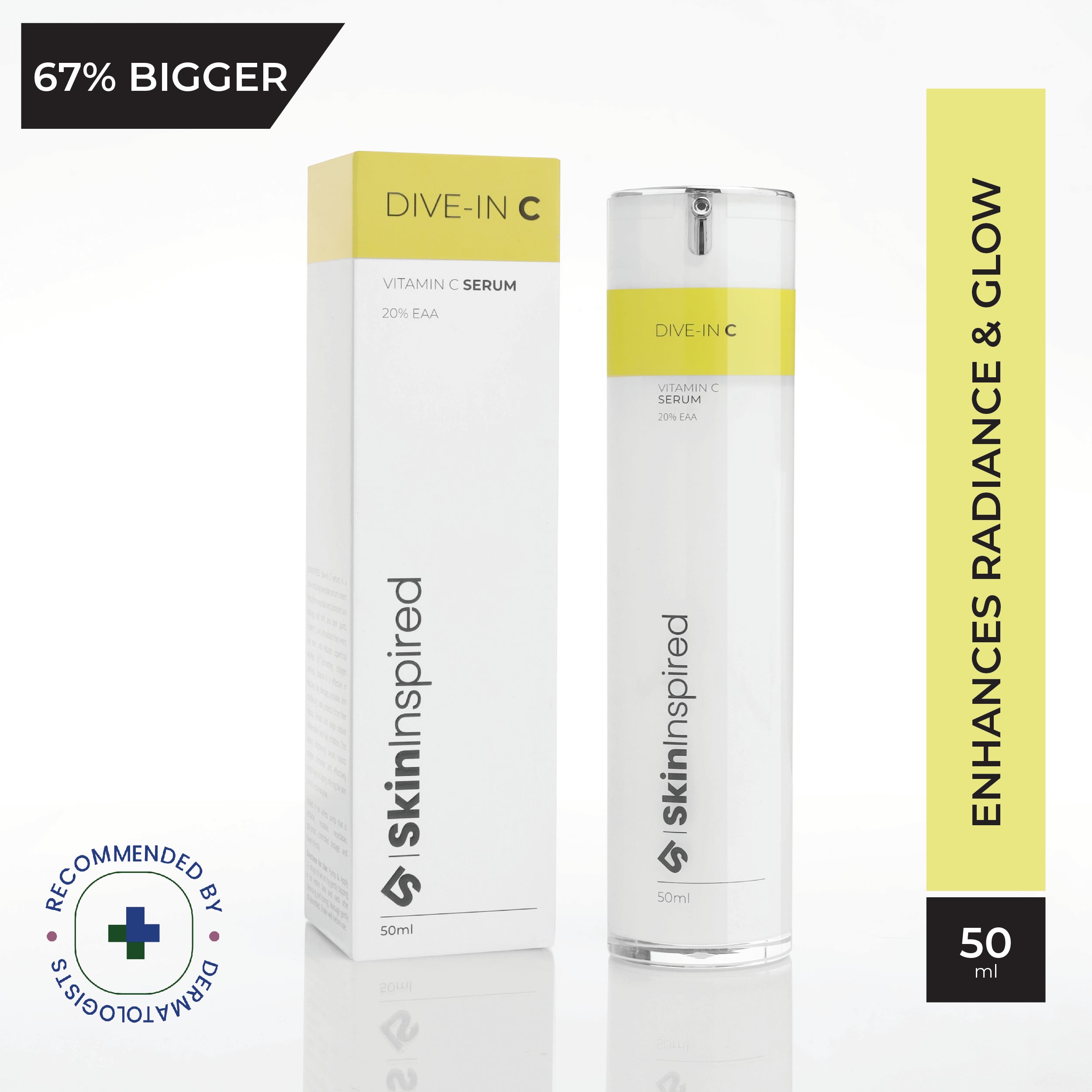 SkinInspired Dive-in-C 20% Vitamin C (EAA) 50ml Serum for Skin Brightening, Radiance & Glow