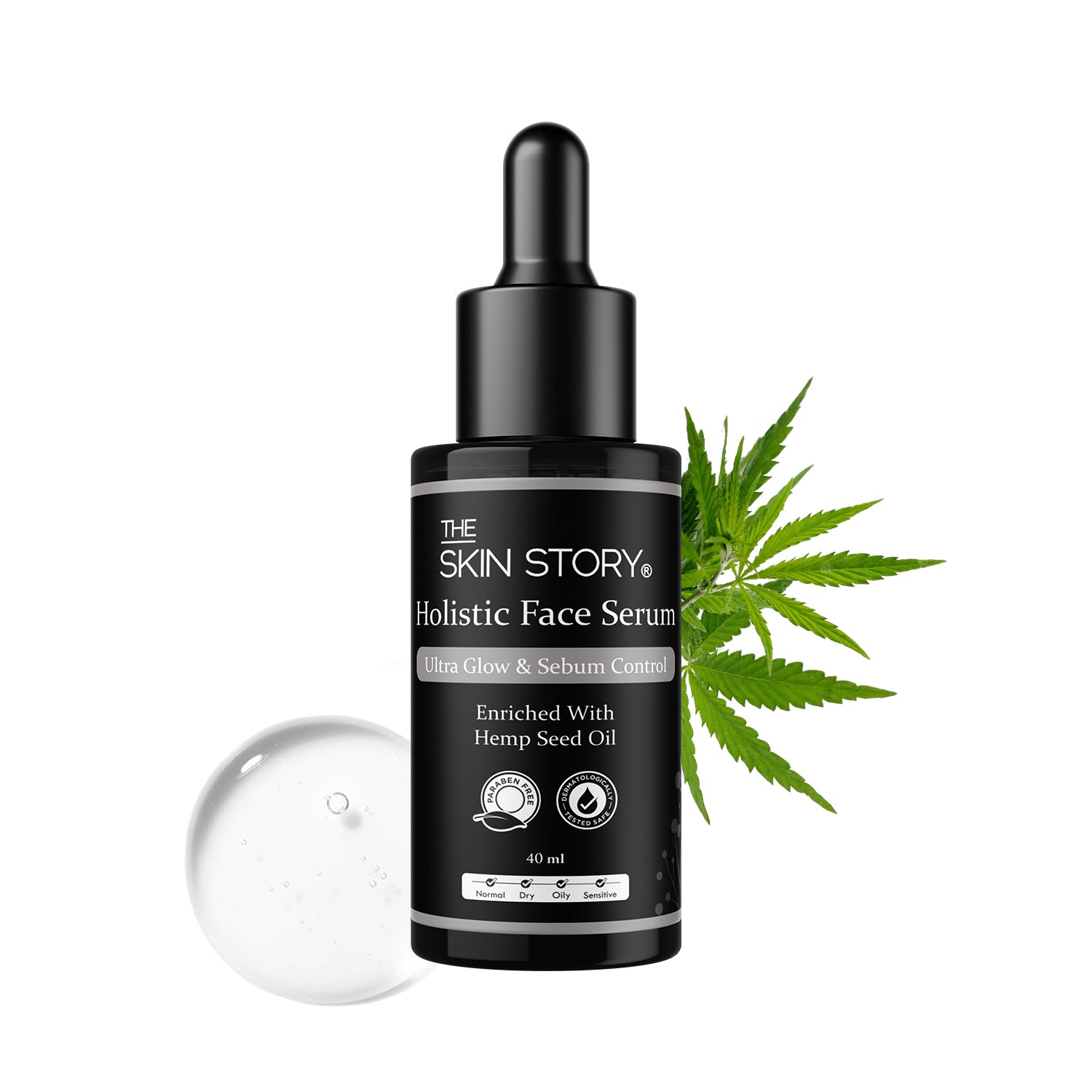 The Skin Story Hemp Anti Ageing & Sebum Control Face Serum | Enriched with Hemp Seed Oil | For Ultra Glow | For Clear Skin 40ml