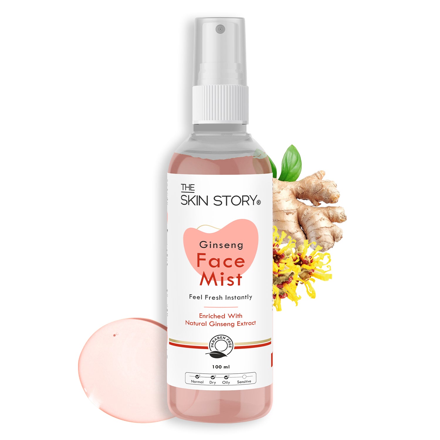 The Skin Story Face Mist with Ginseng Extract | Face Mist for Women | Soothing, Calming & Hydrating | 100ml