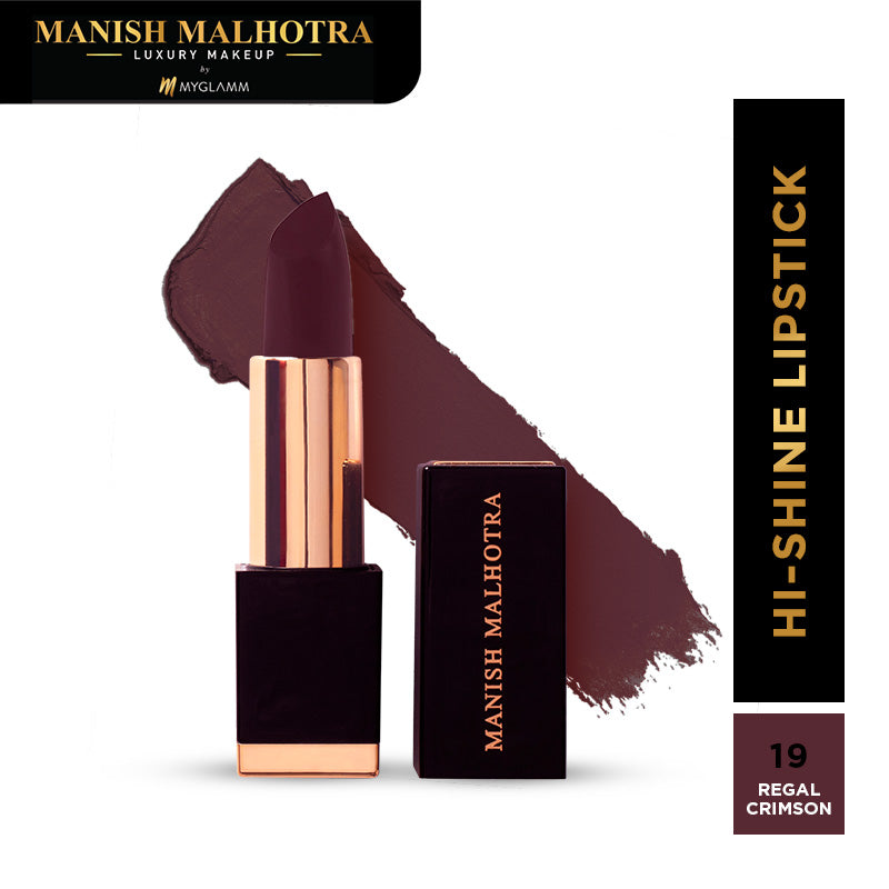 Manish Malhotra Beauty By MyGlamm Hi-Shine Lipstick-Regal Crimson-4gm