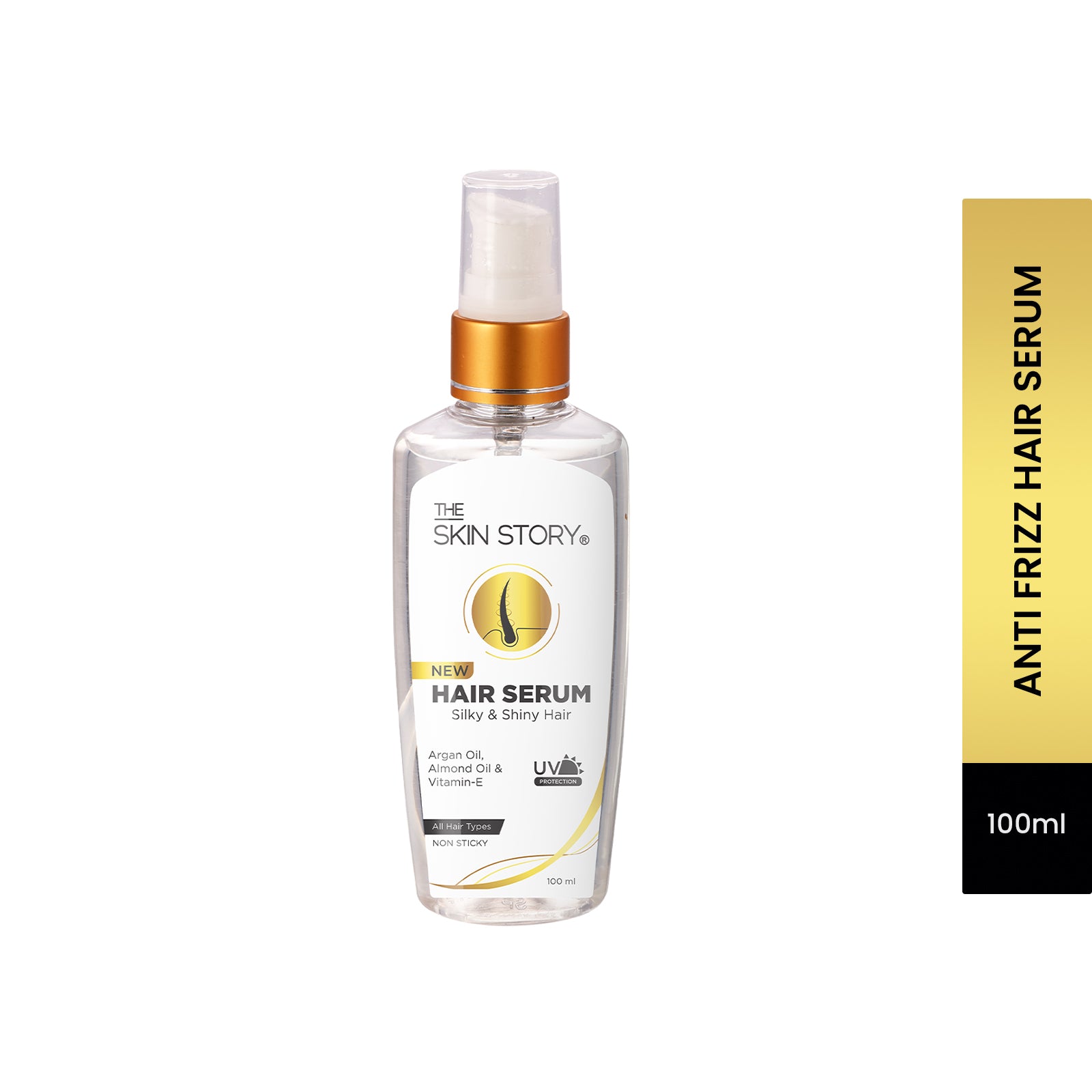 The Skin Story Hair Smoothening Hair Serum | For Women | Argan Oil, Almond Oil, Vitamin E | All Hair Types | 100ml