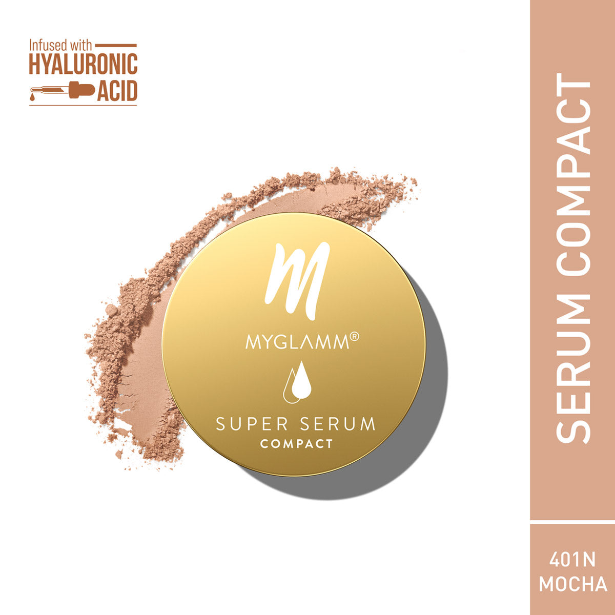 MyGlamm Super Serum Compact -401N Mocha-9gm