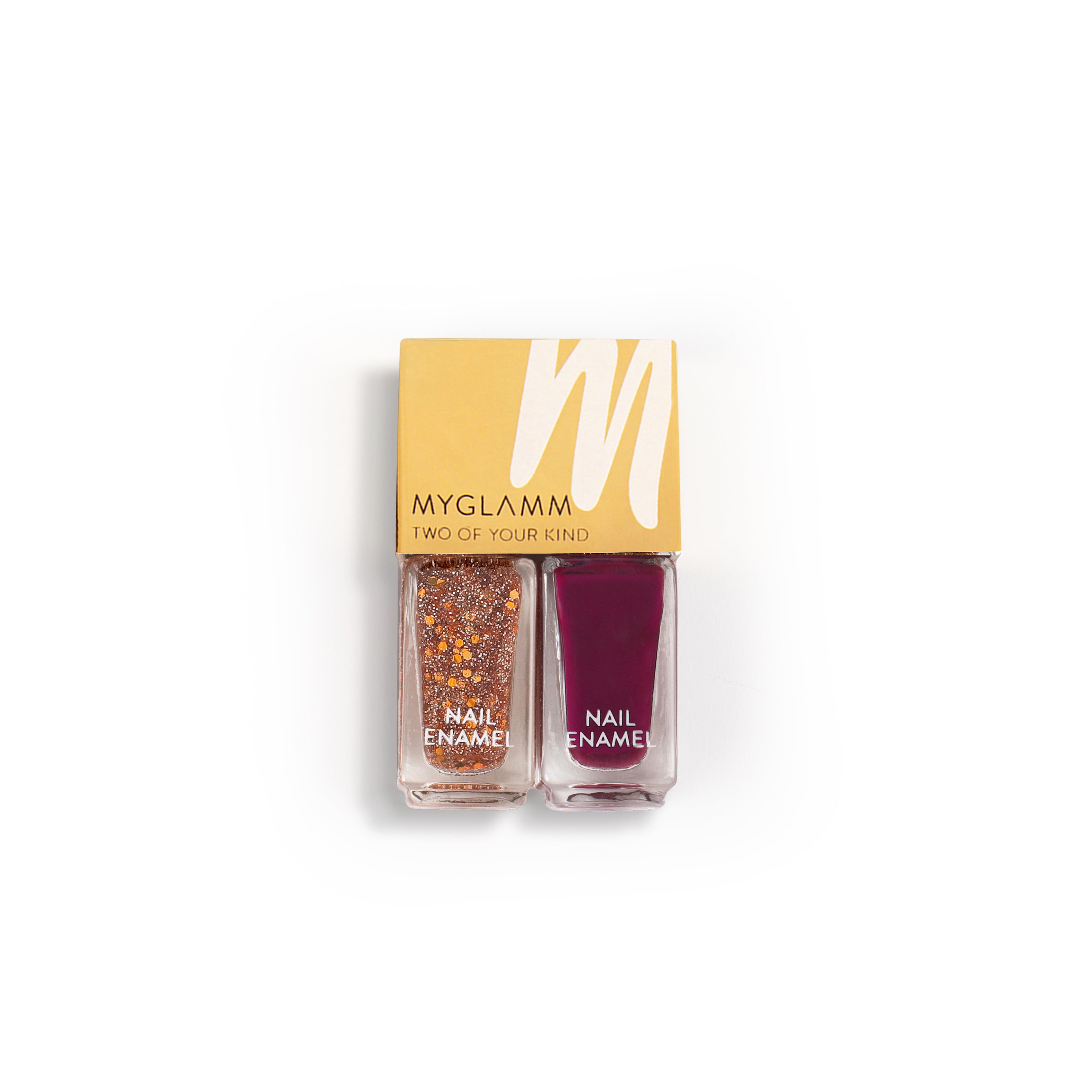 MyGlamm Two Of Your Kind Nail Enamel Duo Glitter Collection-Wicked Wish-10ml
