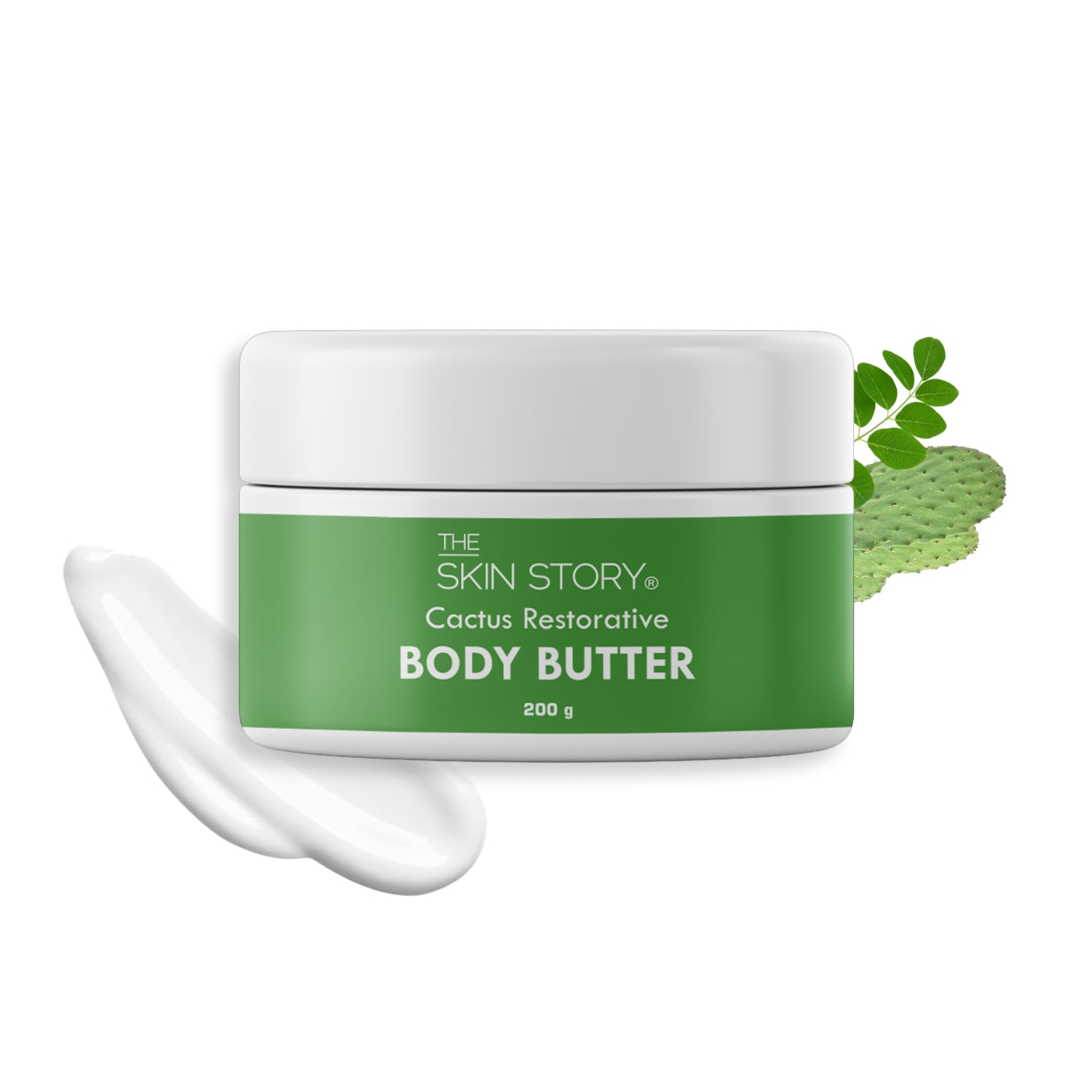 The Skin Story Extra Moisturising Body Butter | Fast Absorbing & Non Tacky | Enriched with Cactus & Cocoa Butter | For Dry Skin | 200gm