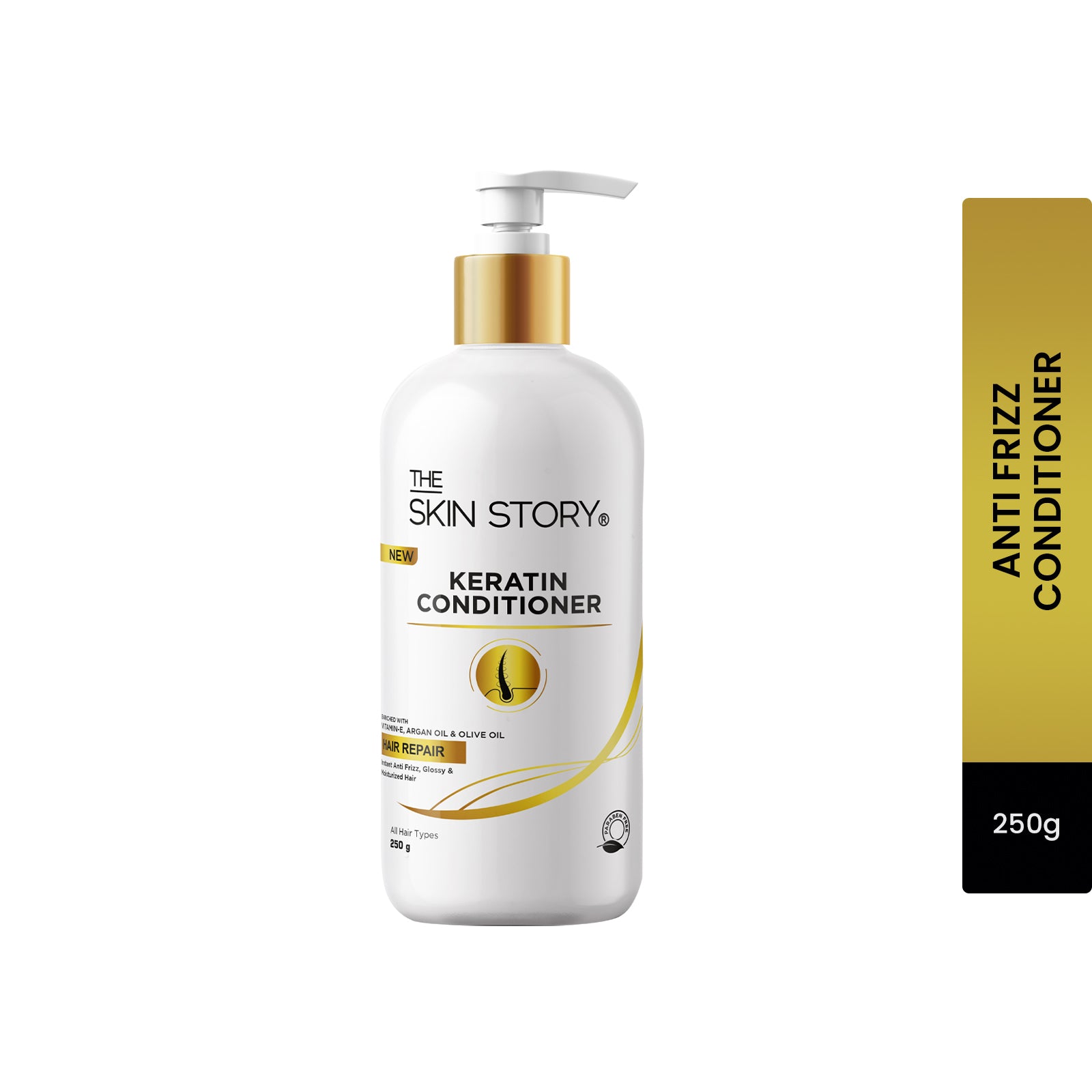 The Skin Story Keratin Smooth Hair Conditioner for Dry & Frizzy Hair| Soft & Silky Hair | All Hair Types | Split End & Damage Repair | Volume Pack | 250g