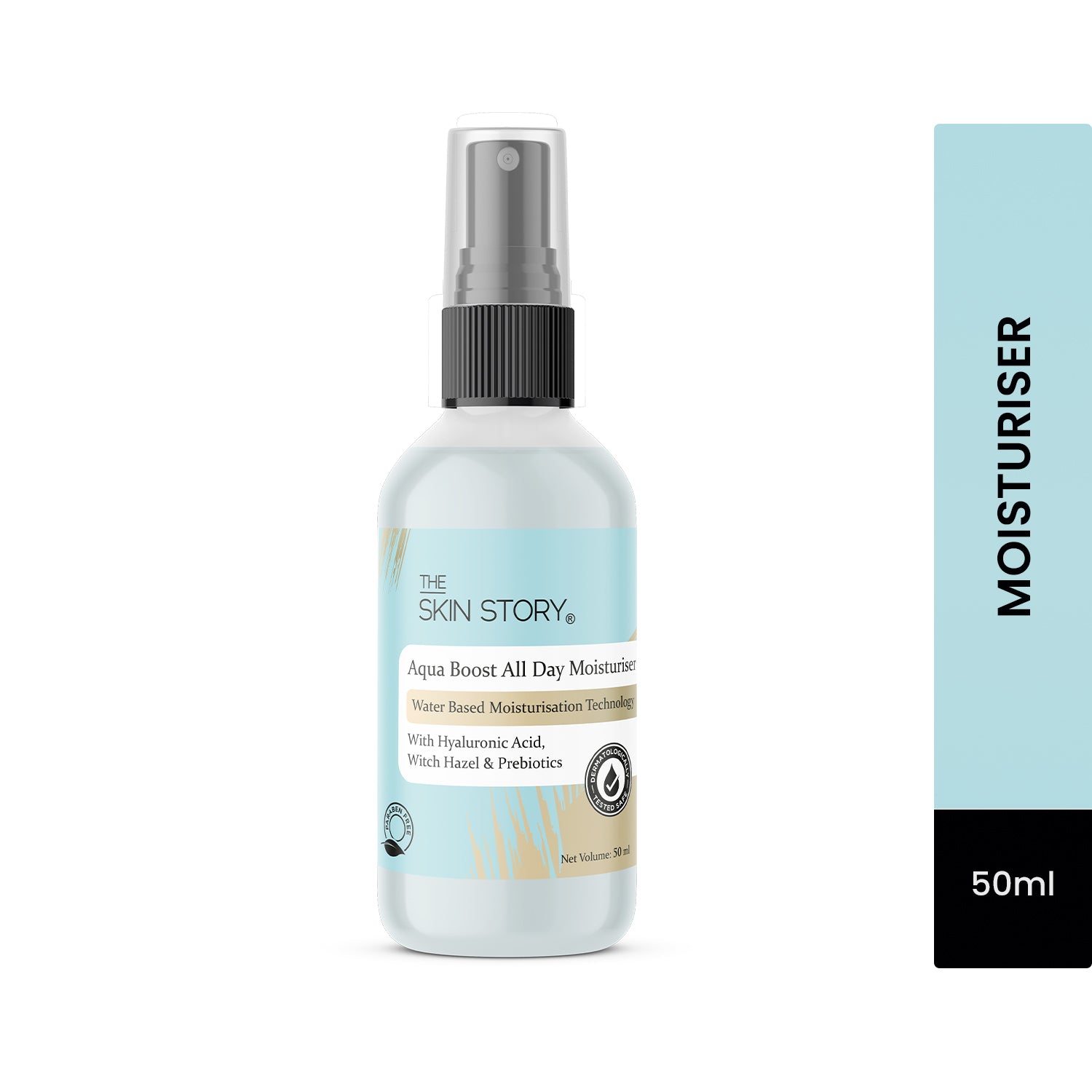 The Skin Story Liquid Moisturizer for Oily Skin | Water Based Moisturizer | Fast Absorbing & Light Weight Moisturiser for face | Fucogel & Vitamin E | 50ml