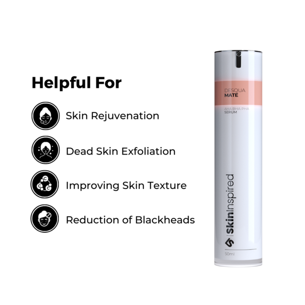 SkinInspired Desqua-Mate AHA BHA PHA 50ml exfoliating Serum With Peeling Solution for Glowing Skin