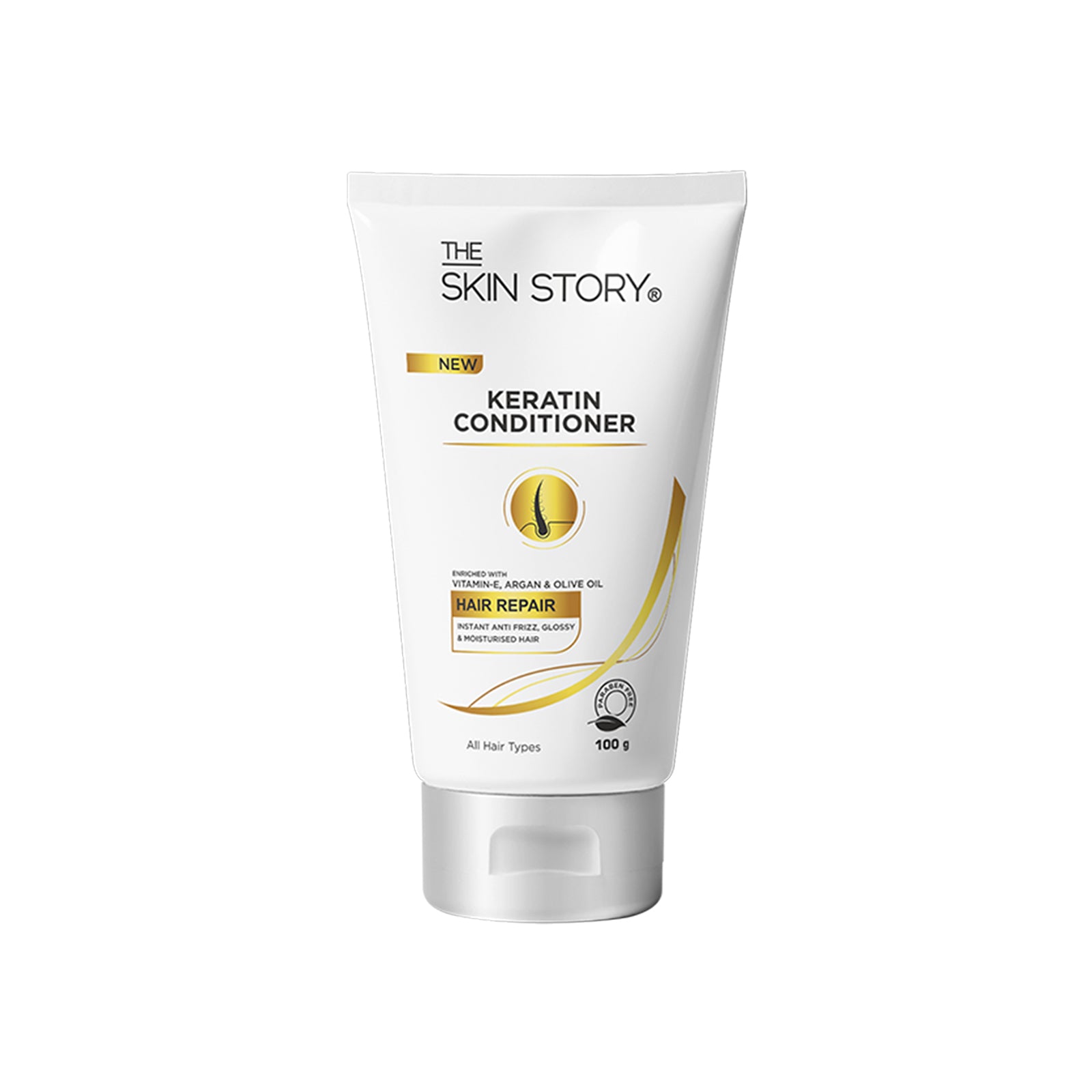 The Skin Story Keratin Smooth Conditioner | Soft & Silky Hair | All Hair Types | Split End & Damage Repair | 100g