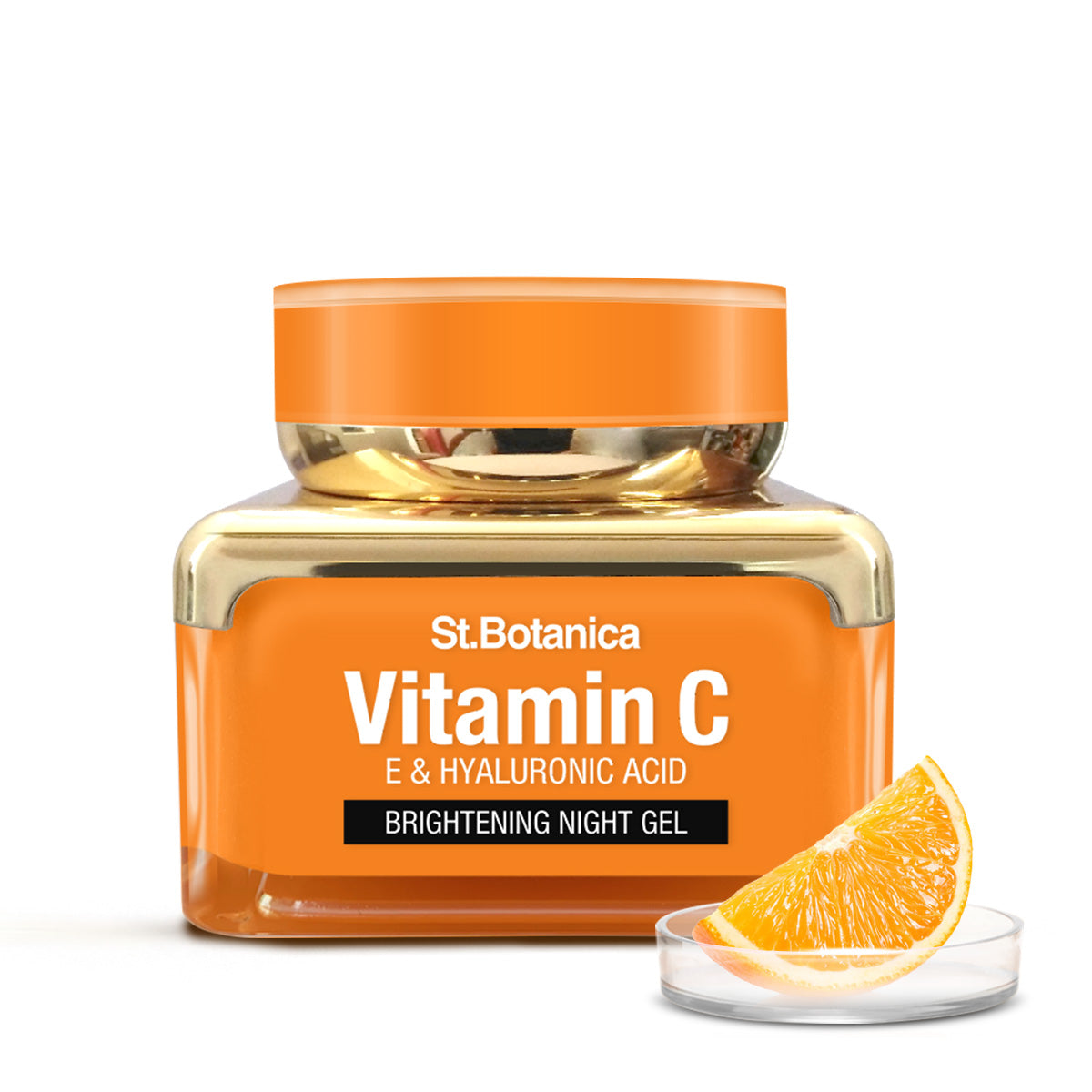 St.Botanica Vitamin C, E & Hyaluronic Acid Brightening Night Gel, 50 g (Night Cream)