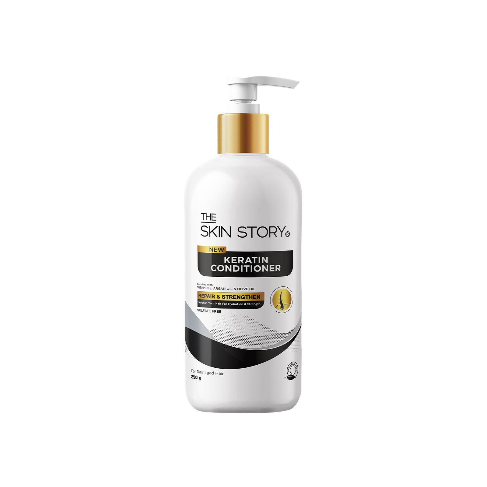 The Skin Story Keratin Smooth Hair Conditioner for Dry & Frizzy Hair| Sulphate Free Range |Soft & Silky Hair | All Hair Types | Split End & Damage Repair | Volume Pack | 250g