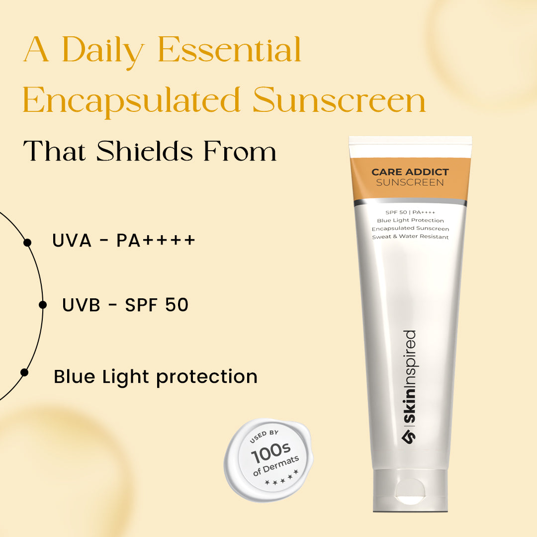 SkinInspired Care Addict Sunscreen SPF 50 PA++++ UV A, UV B | Ceramides, Hyaluronic Acid | 20g