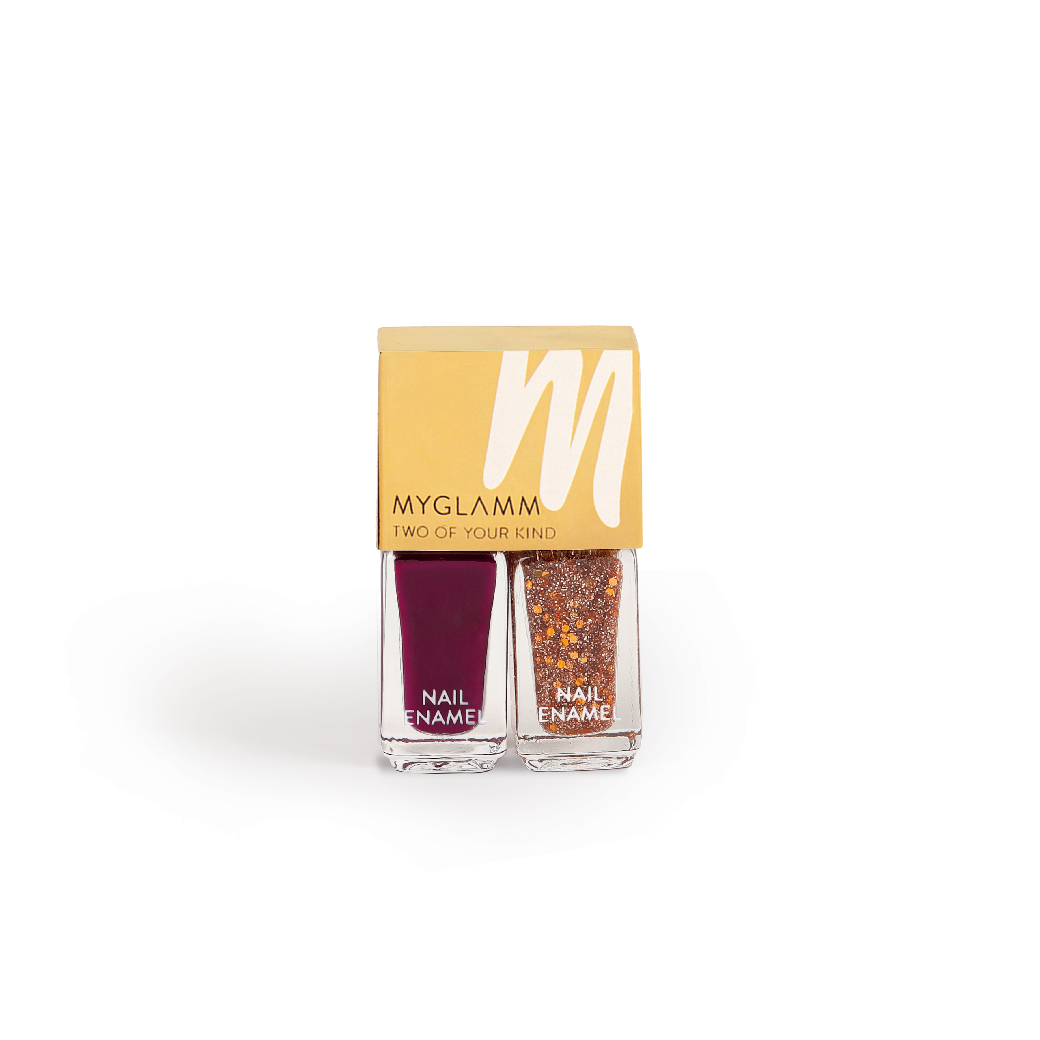 MyGlamm Two Of Your Kind Nail Enamel Duo Glitter Collection-Wicked Wish-10ml