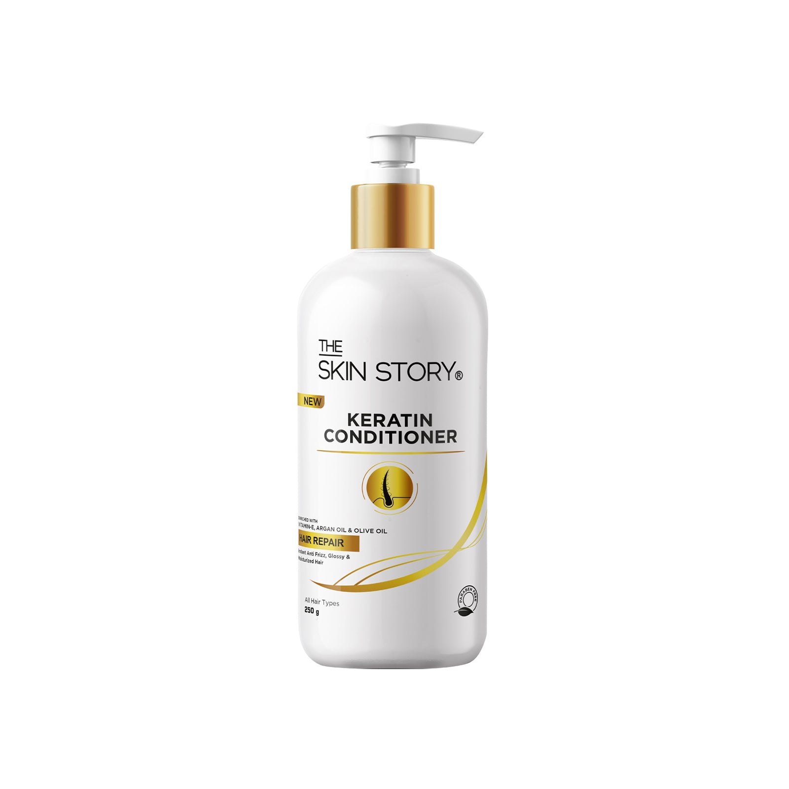 The Skin Story Keratin Smooth Hair Conditioner for Dry & Frizzy Hair| Soft & Silky Hair | All Hair Types | Split End & Damage Repair | Volume Pack | 250g