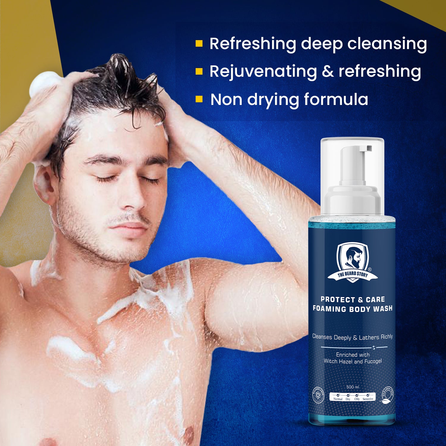 The Beard Story Foaming Body Wash | Shower Gel for men | Men Body Wash | Foaming Body Wash for Men