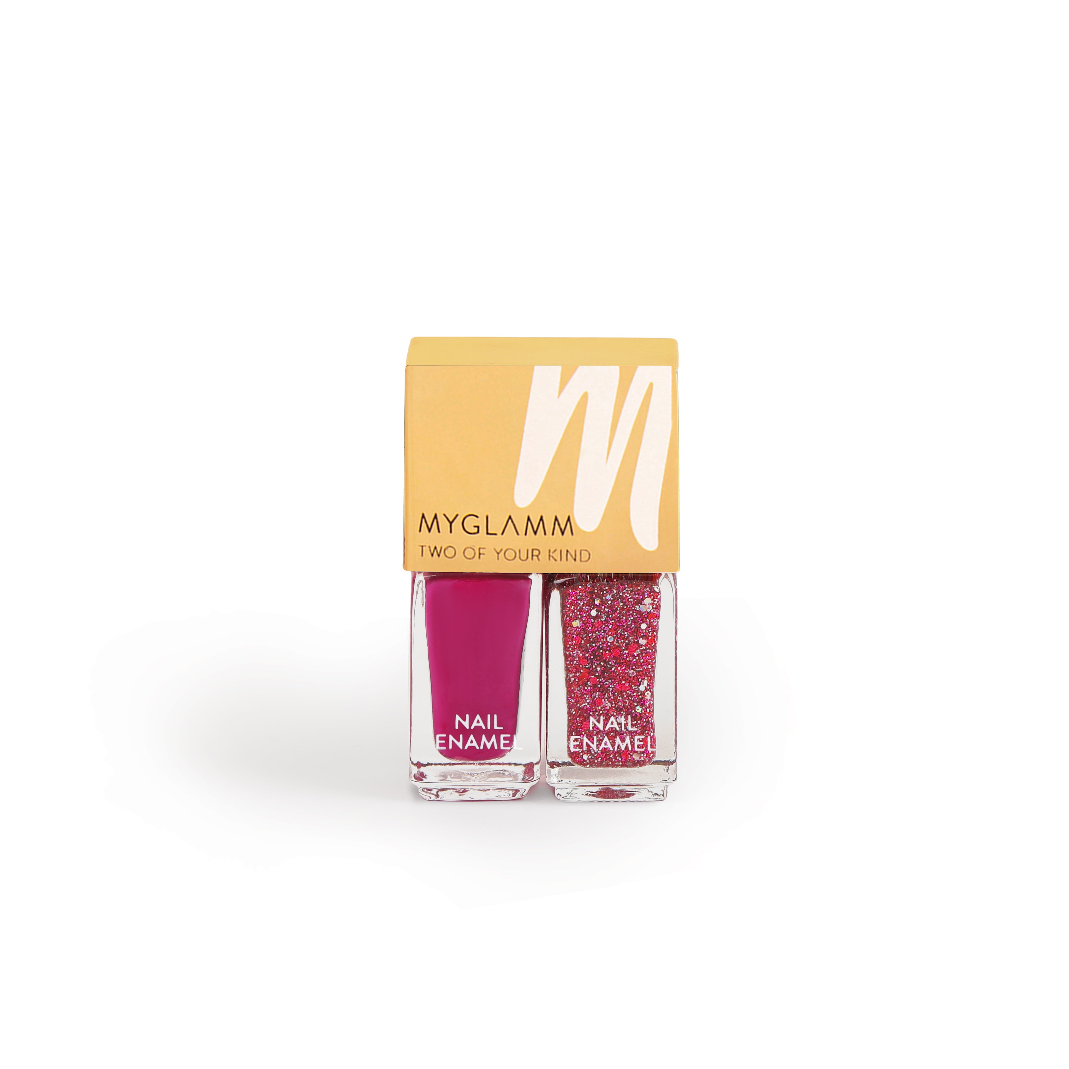 MyGlamm Two Of Your Kind Nail Enamel Duo Glitter Collection-Bring the Bling-10ml