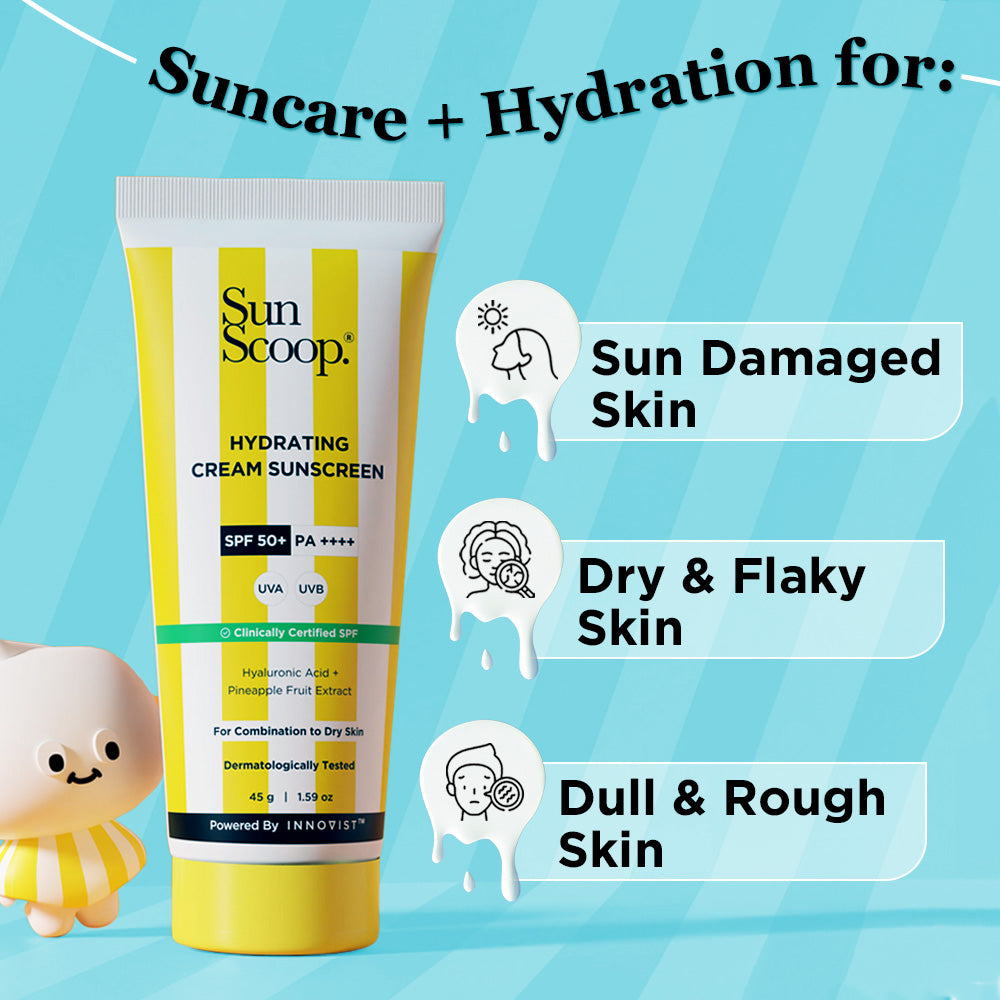 Sunscoop Hydrating Sunscreen | SPF 50+, PA++++ | Mineral Oil & Petroleum Free | 45g