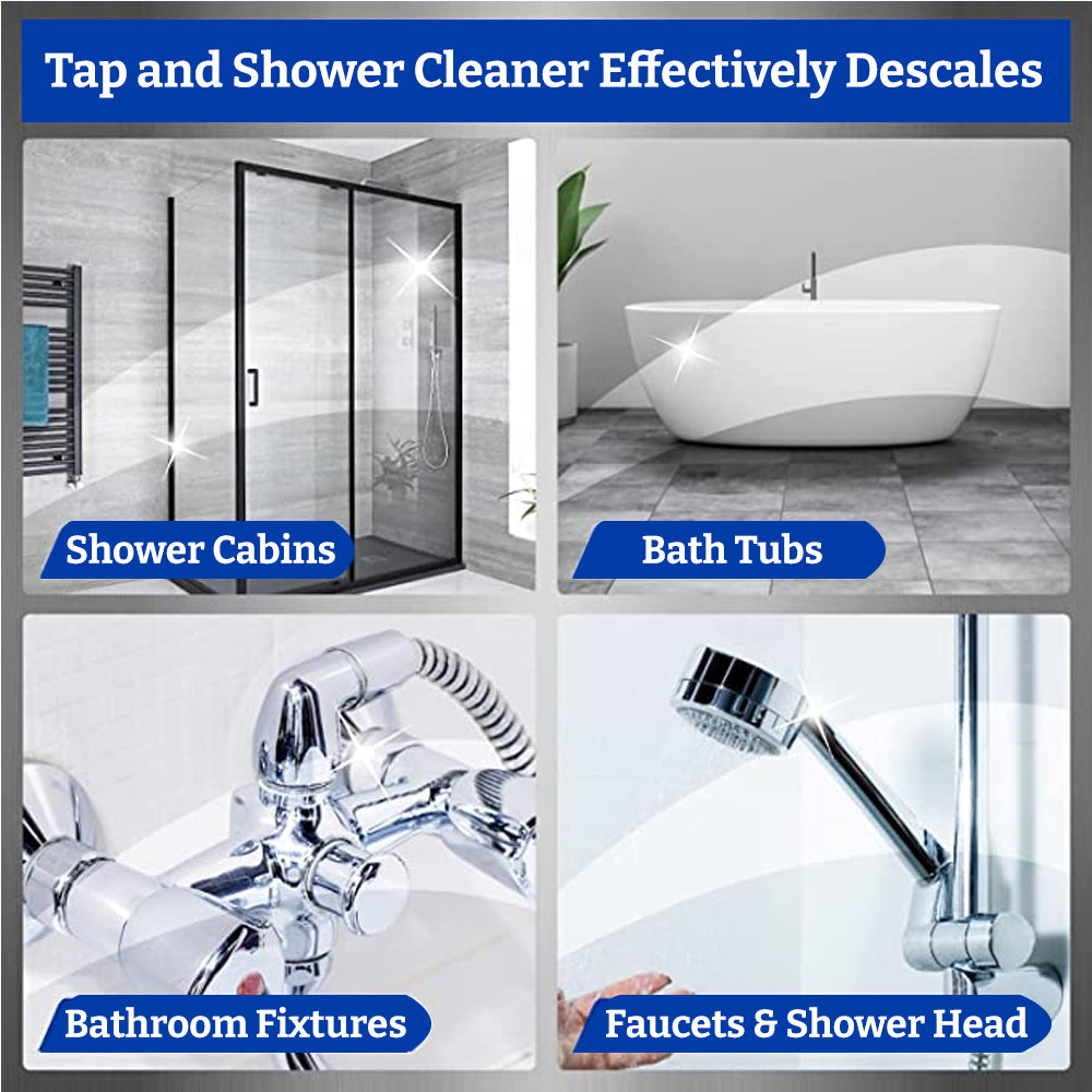 Klenzmo Tap cleaner for bathroom | Hard water stain remover and Shower head cleaner | Taps cleaning liquid spray 270 ml