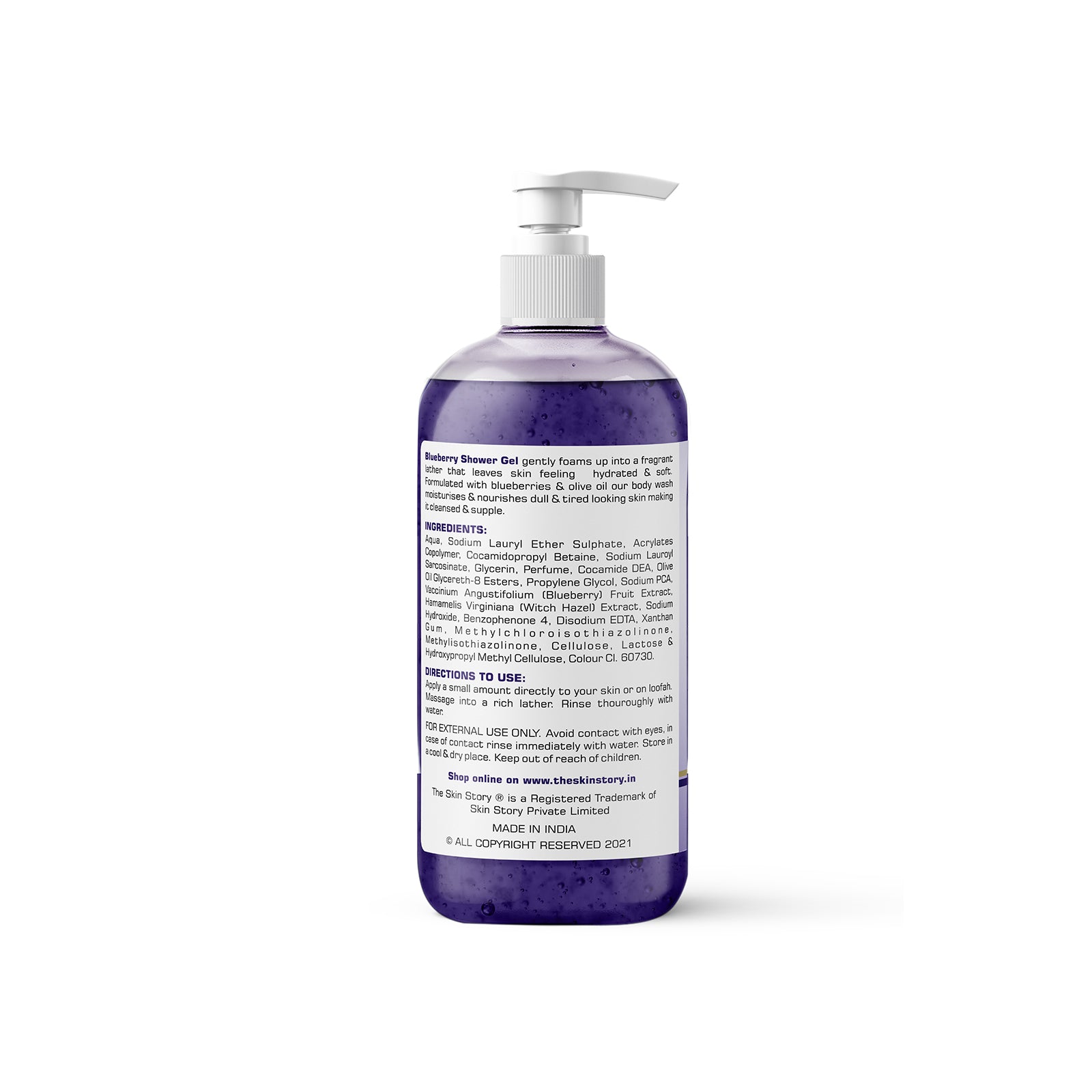 The Skin Story Refreshing Daily Shower Gel |Foaming & Deep Cleansing |Blueberry & Shea Butter Body Wash | 190ml