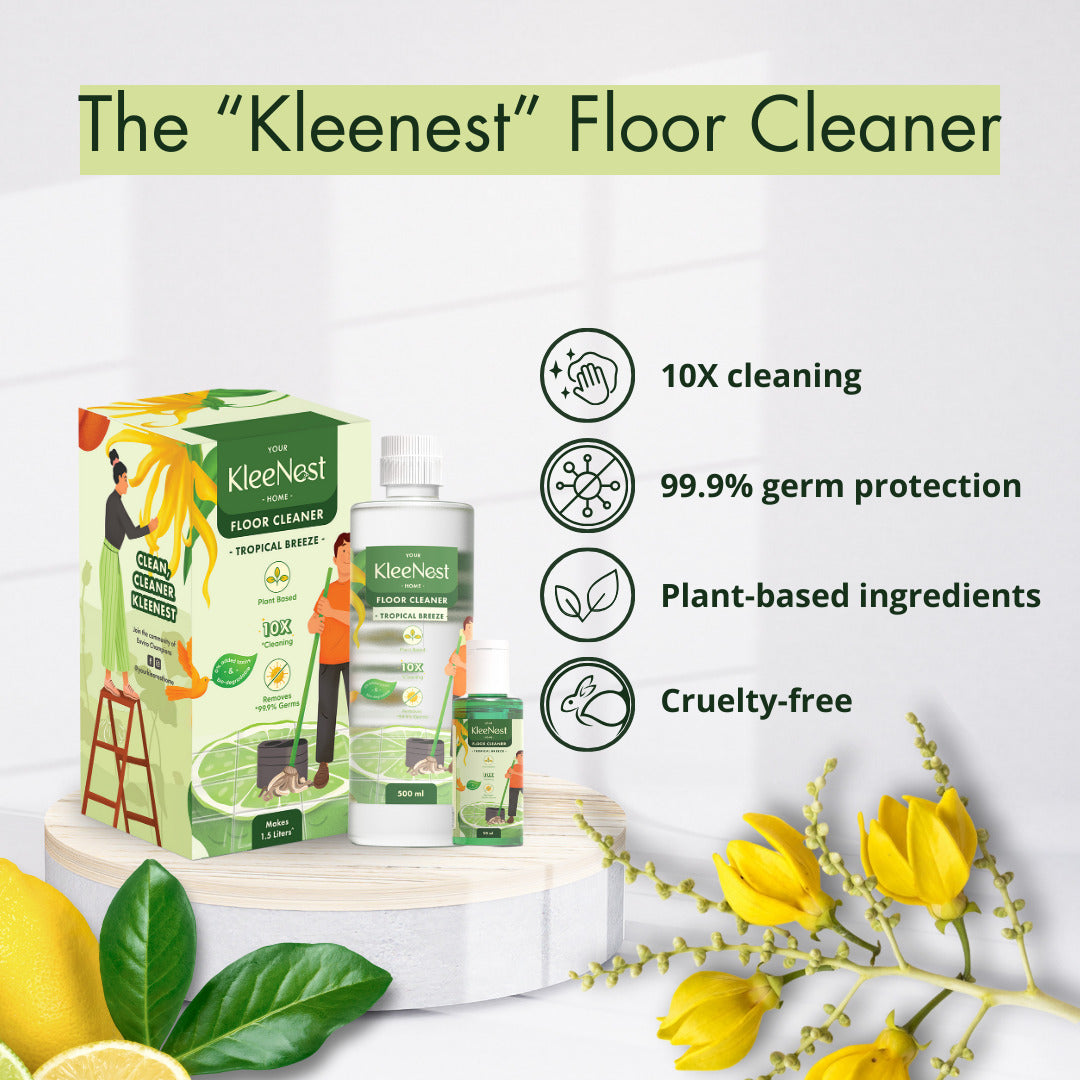 Kleenest Tropical Breeze Floor Cleaner liquid concentrate Starter Kit | Makes 1.5 litres