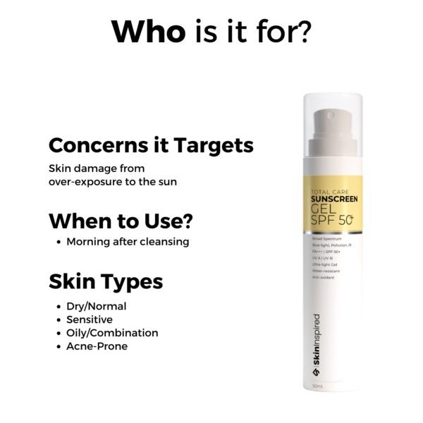 SkinInspired Total Care Sunscreen Gel with SPF 50+ PA+++ For All Skin Type