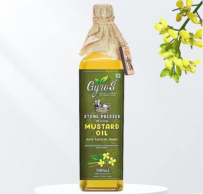 Gyros farm | Stone Cold Wood Pressed | Yellow Mustard (Sarson) Oil
