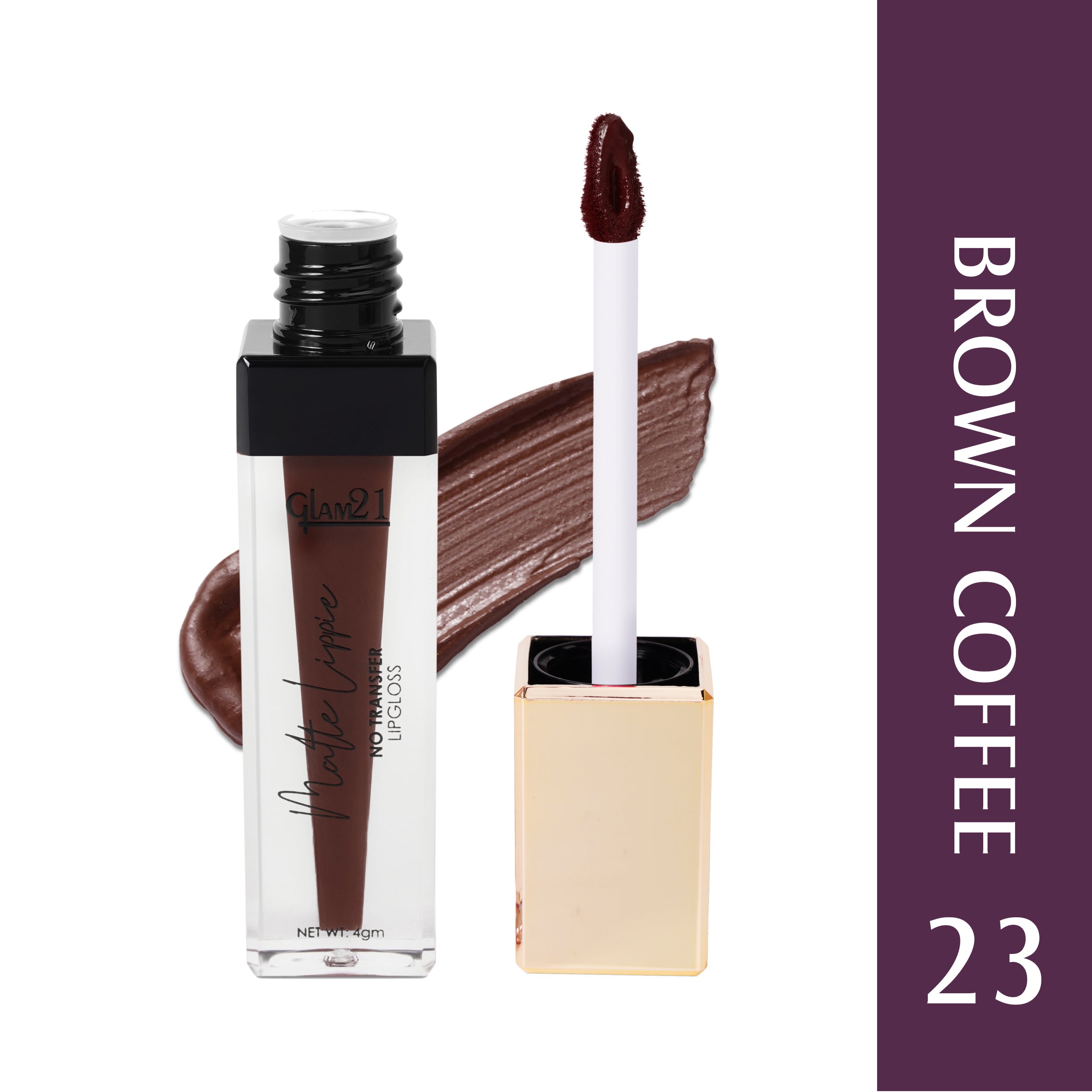 Glam21 Matte Lippie No Transfer Lip Gloss Lightweight Comfortable Creamy Formula (4 g, Brown Coffee)