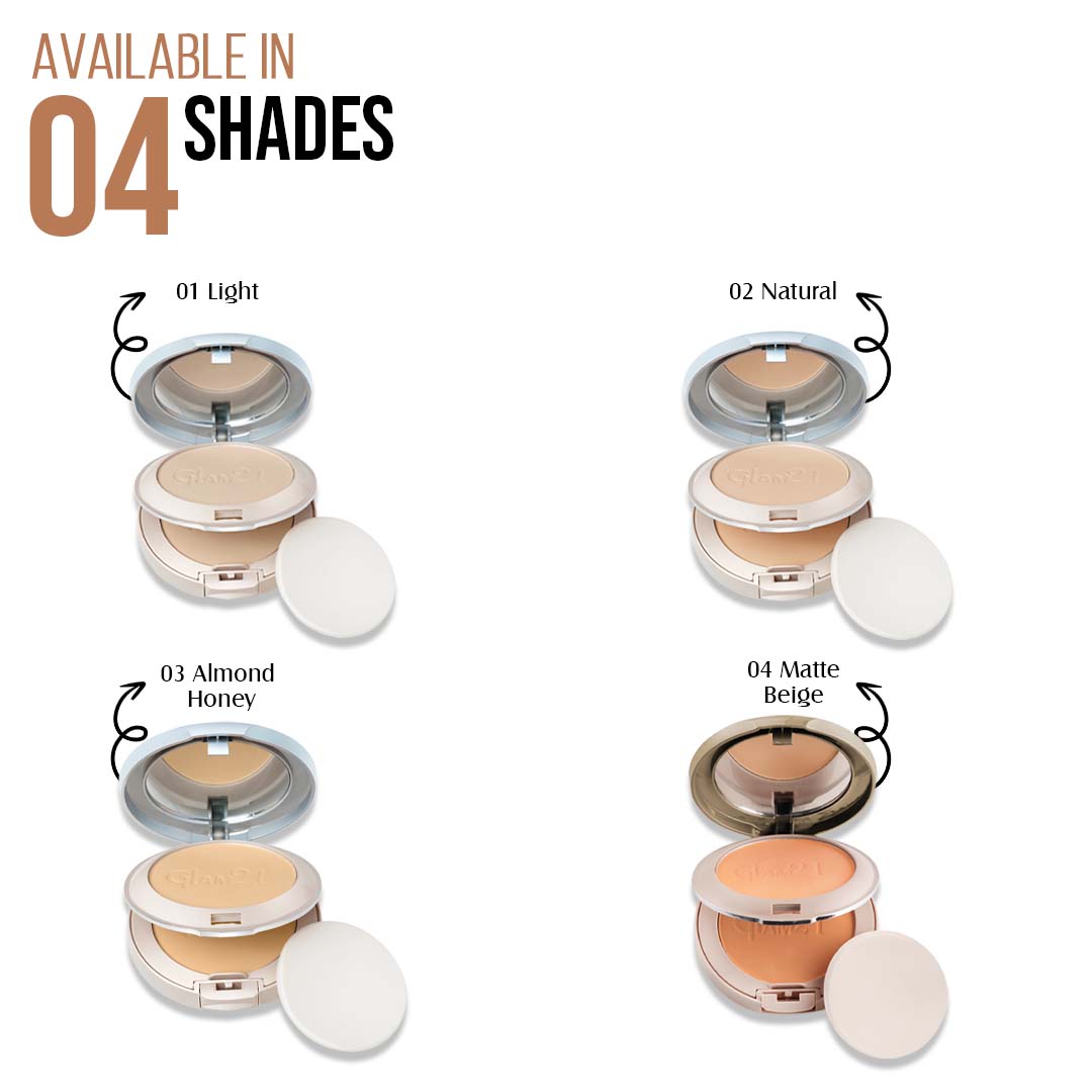 Glam21 BB Powder Instant Weightless Matte Finish | Longlasting Peerless Soft Skin 2in1 Compact (Natural, 20 g)