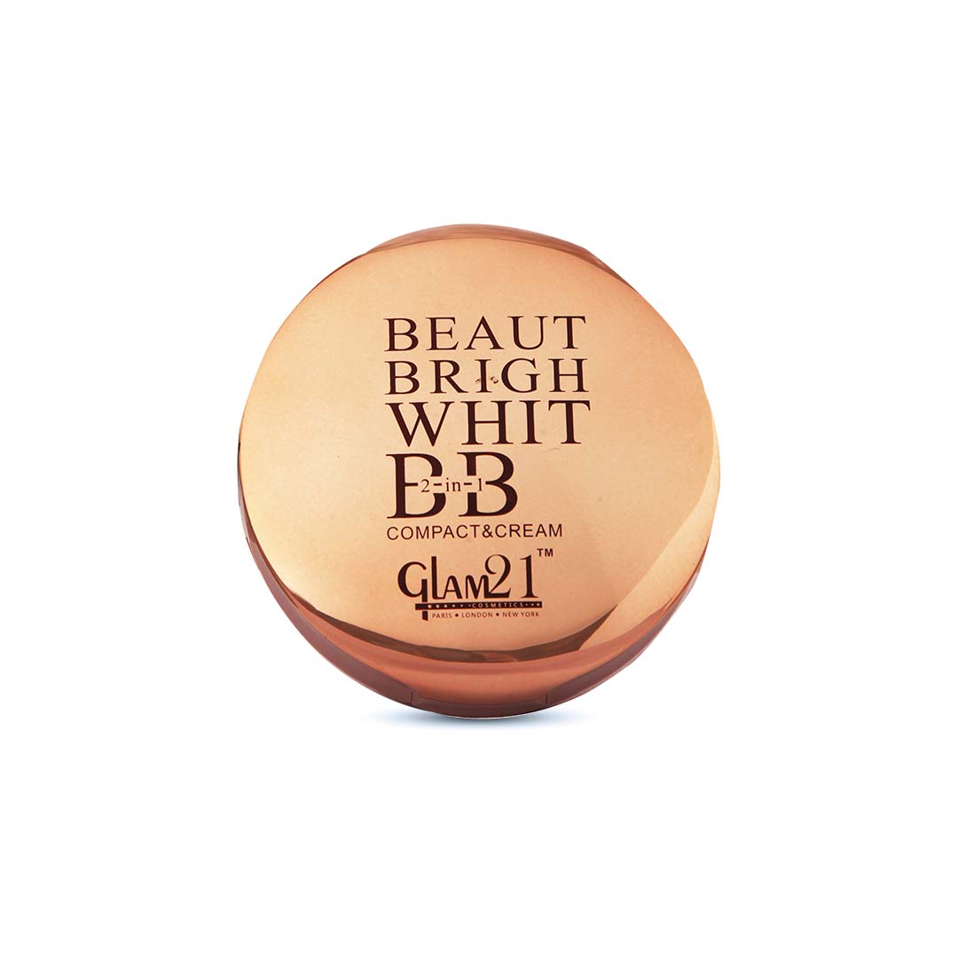 Glam21 Beauty Bright BB 2in1 Compact Powder Oil free Matte Makeup Finish with Vitamin-E Compact (Natural rose, 24 g)