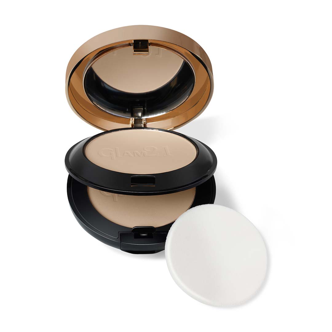 Glam21 HD Oil Control Compact Powder Sweat Resistant Formula | Longlasting Matte Finish Compact (Ivory-01, 20 g)