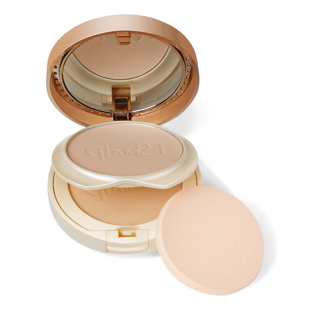 Glam21 Clear & Bright Silk Compact Powder | Longlasting & Sweat Resistant Formula 2in1 Compact (Rose Beige, 20 g)