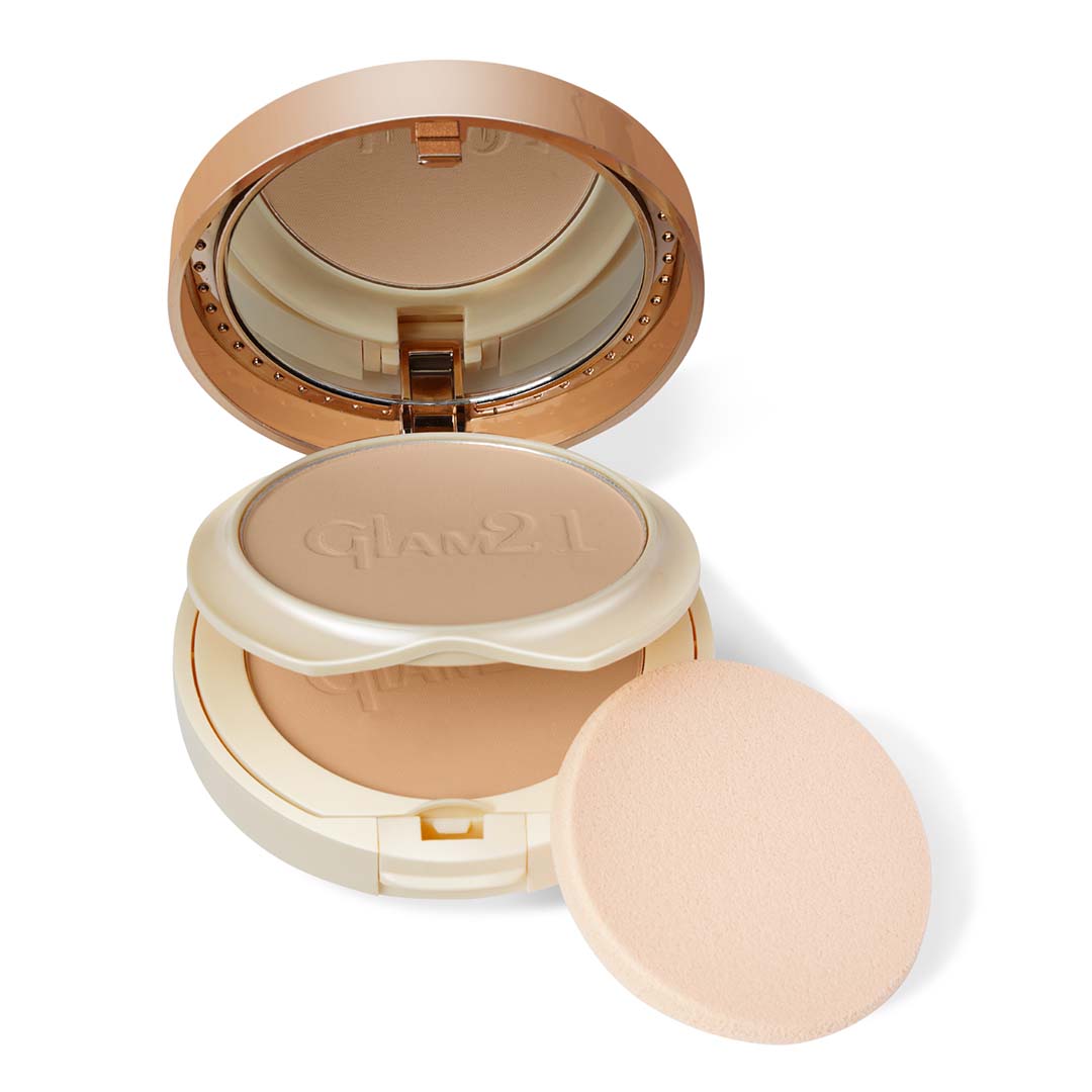 Glam21 Clear & Bright Silk Compact Powder | Longlasting & Sweat Resistant Formula 2in1 Compact (Shell, 20 g)
