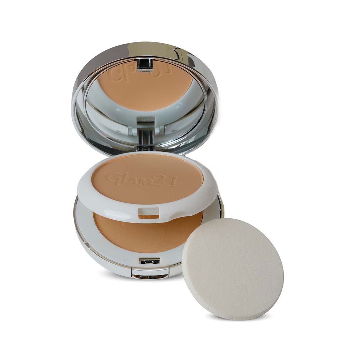 Glam21 HD Compact Powder Longlasting Freshness upto 12hrs with Vitamin-E | Matte Finish Compact (Matte Ivory, 20 g)