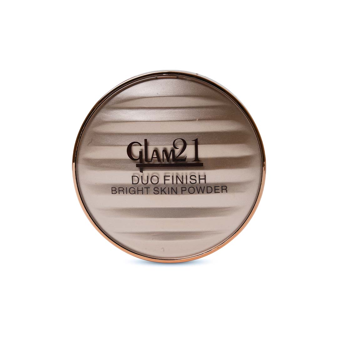 Glam21 Duo Finish Bright Skin Powder for Longlasting Smooth Satin Texture Matte Finish Compact (Light Linen, 24 g)