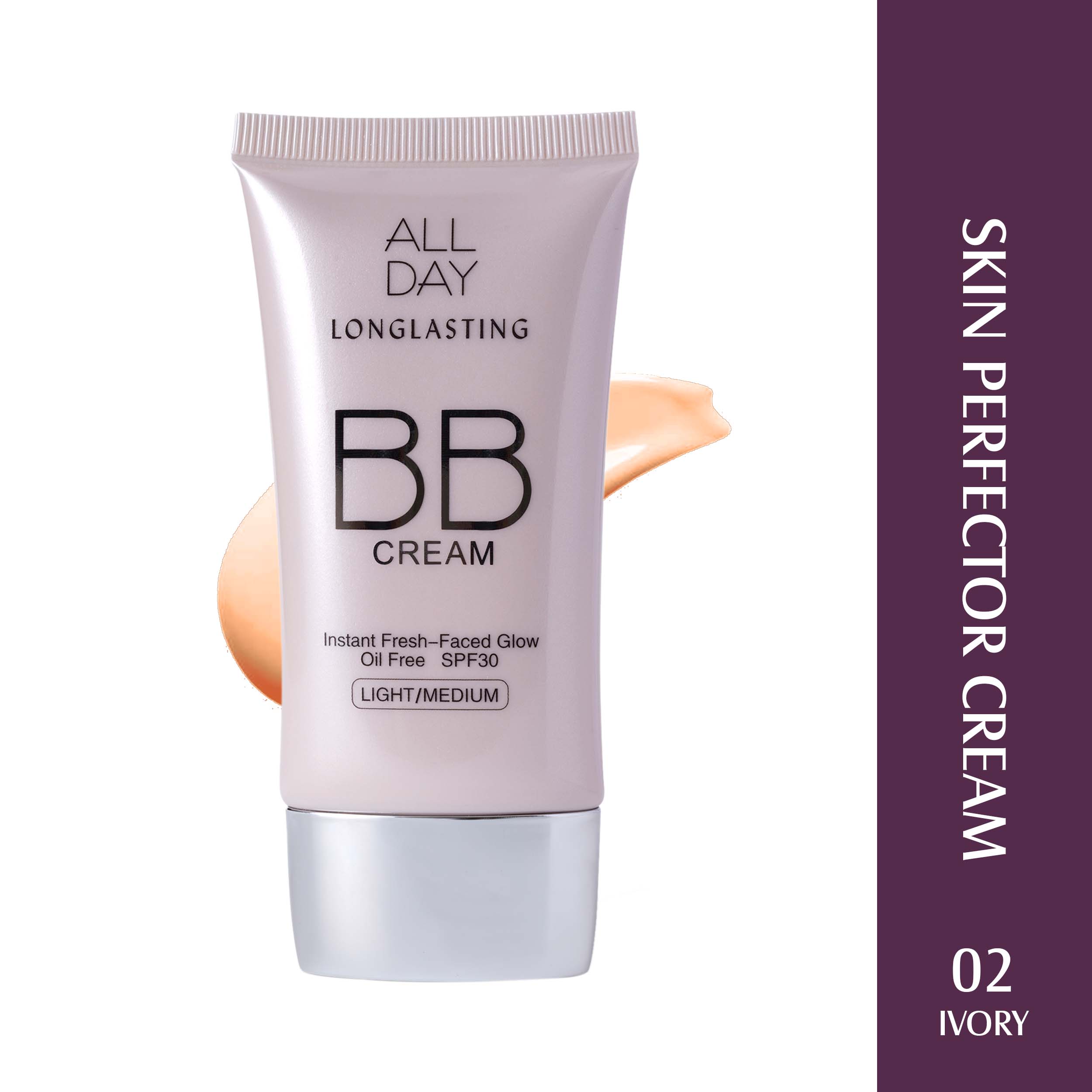 Glam21 BB Cream Instant Brightness Longlasting Coverage+SPF30| Lightweight Soft Texture Foundation, 40g (Shade-A02 IVORY)