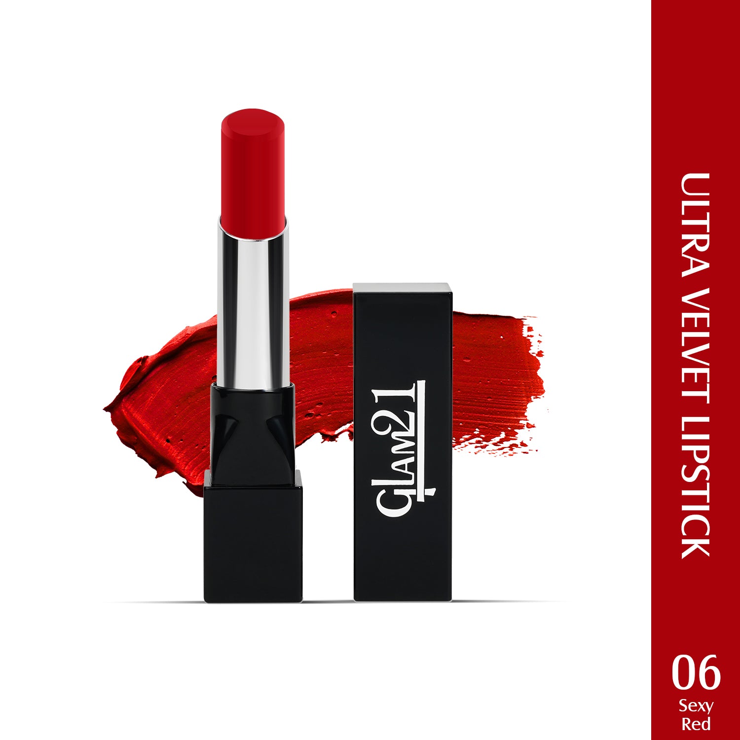 Glam21 Ultra Velvet Lipstick  Long-lasting stay on lips Lovely matte finish, 2.5gm Sexy Red-06