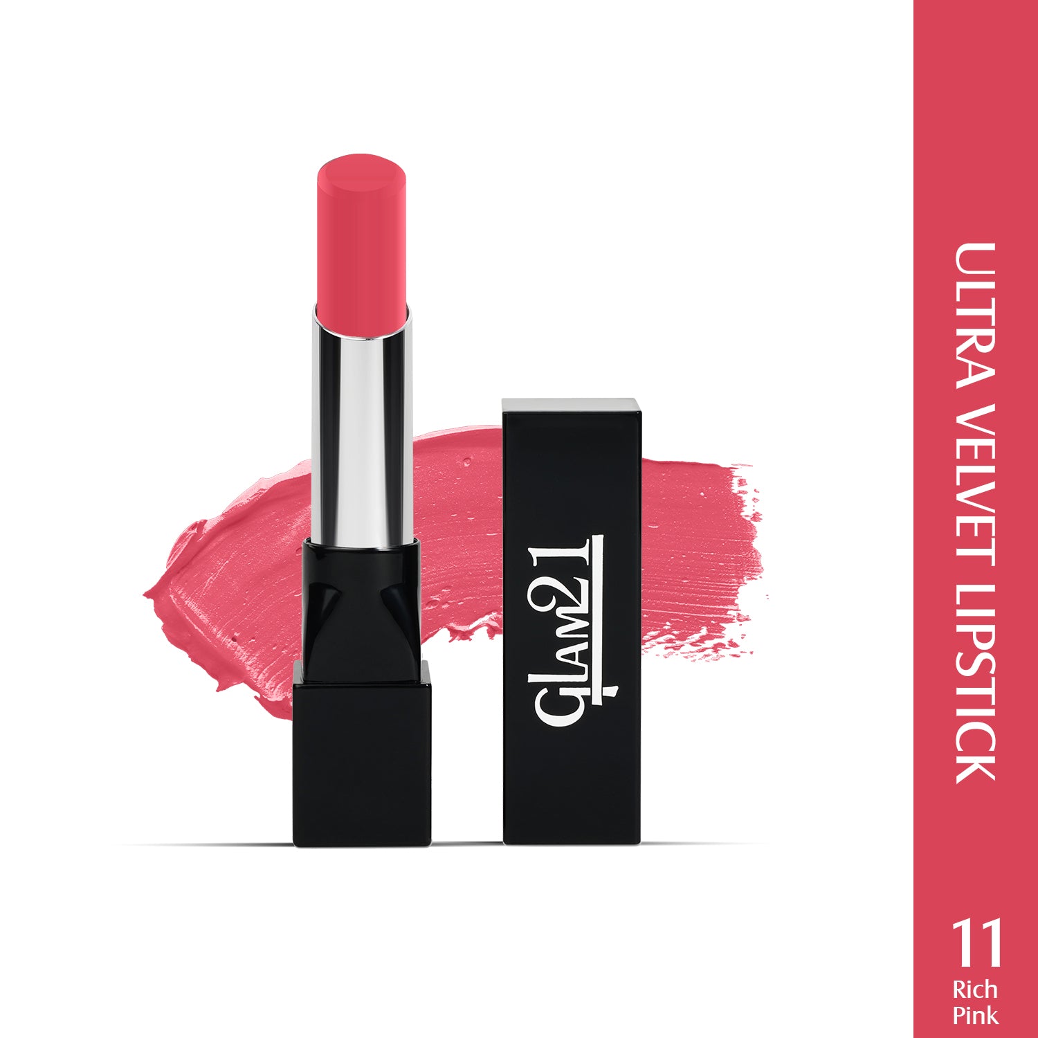 Glam21 Ultra Velvet Lipstick  Long-lasting stay on lips Lovely matte finish, 2.5gm Rich Pink-11
