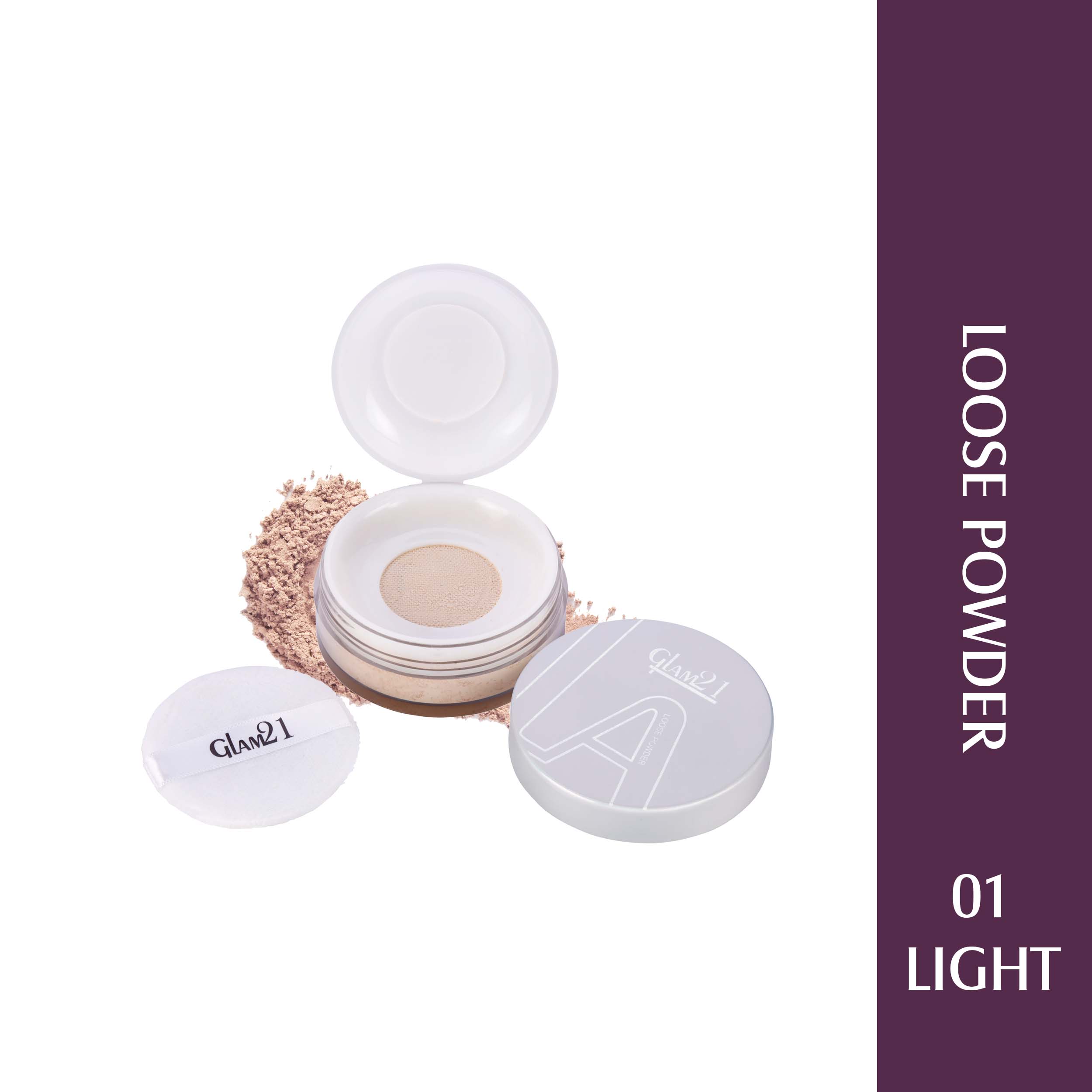 Glam21 Loose Face Powder Compact, 8 g Absorb Excess Oil & Sweat | Give the Best Sheer Finish Compact, 8 g (Light)