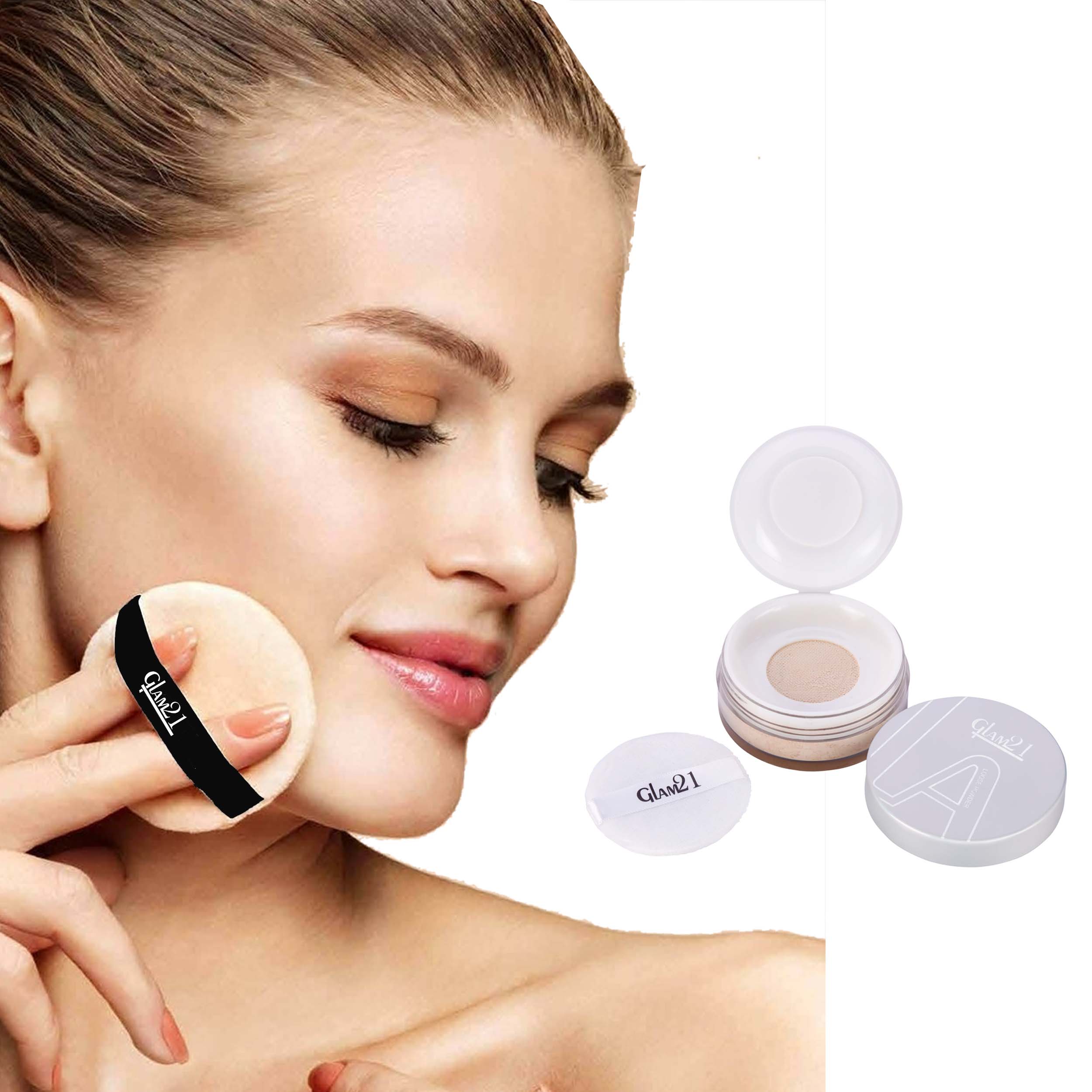Glam21 Loose Face Powder Compact, 8 g Absorb Excess Oil & Sweat | Give the Best Sheer Finish Compact, 8 g (Light)