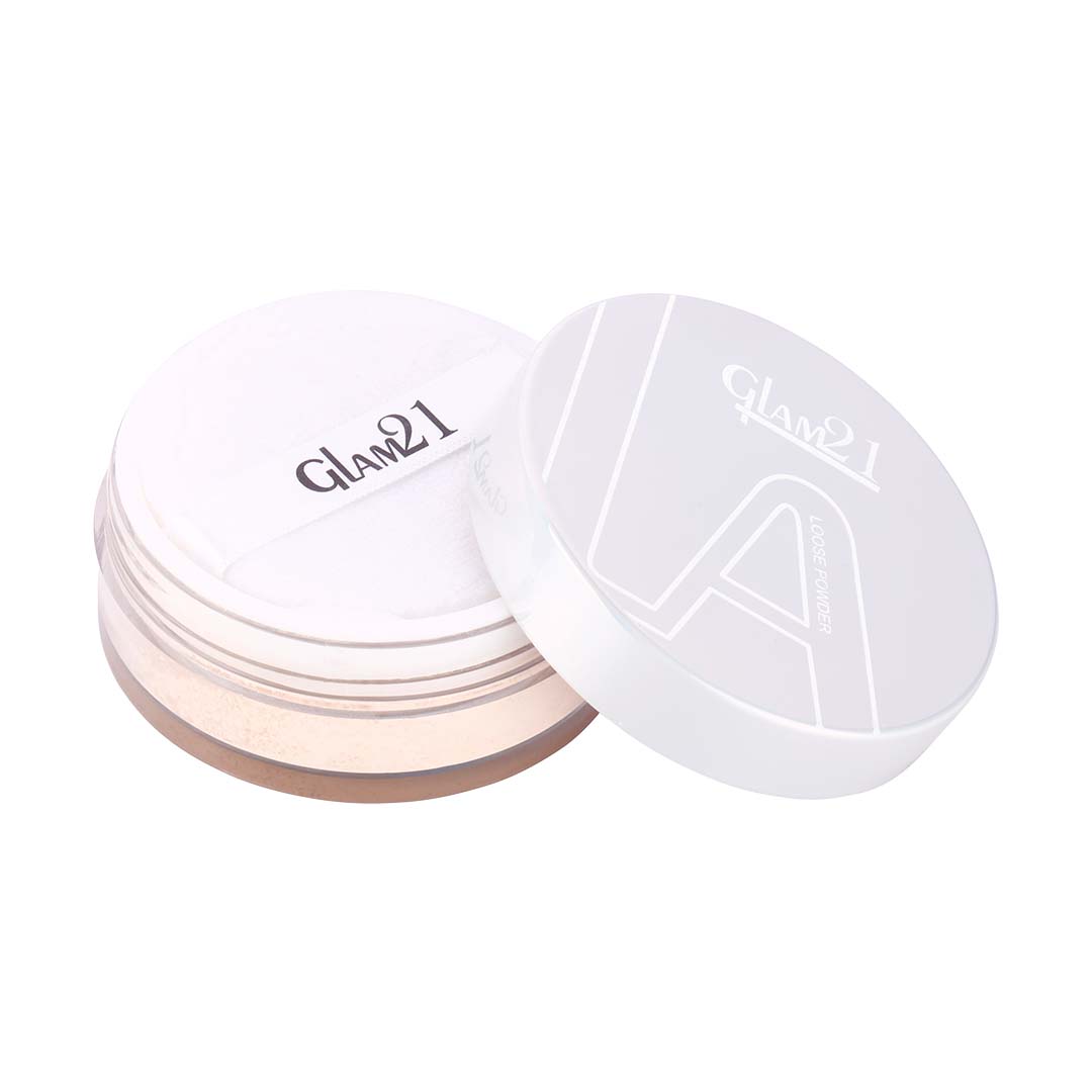 Glam21 Loose Face Powder Compact, 8 g Absorb Excess Oil & Sweat | Give the Best Sheer Finish Compact, 8 g (Ivory)