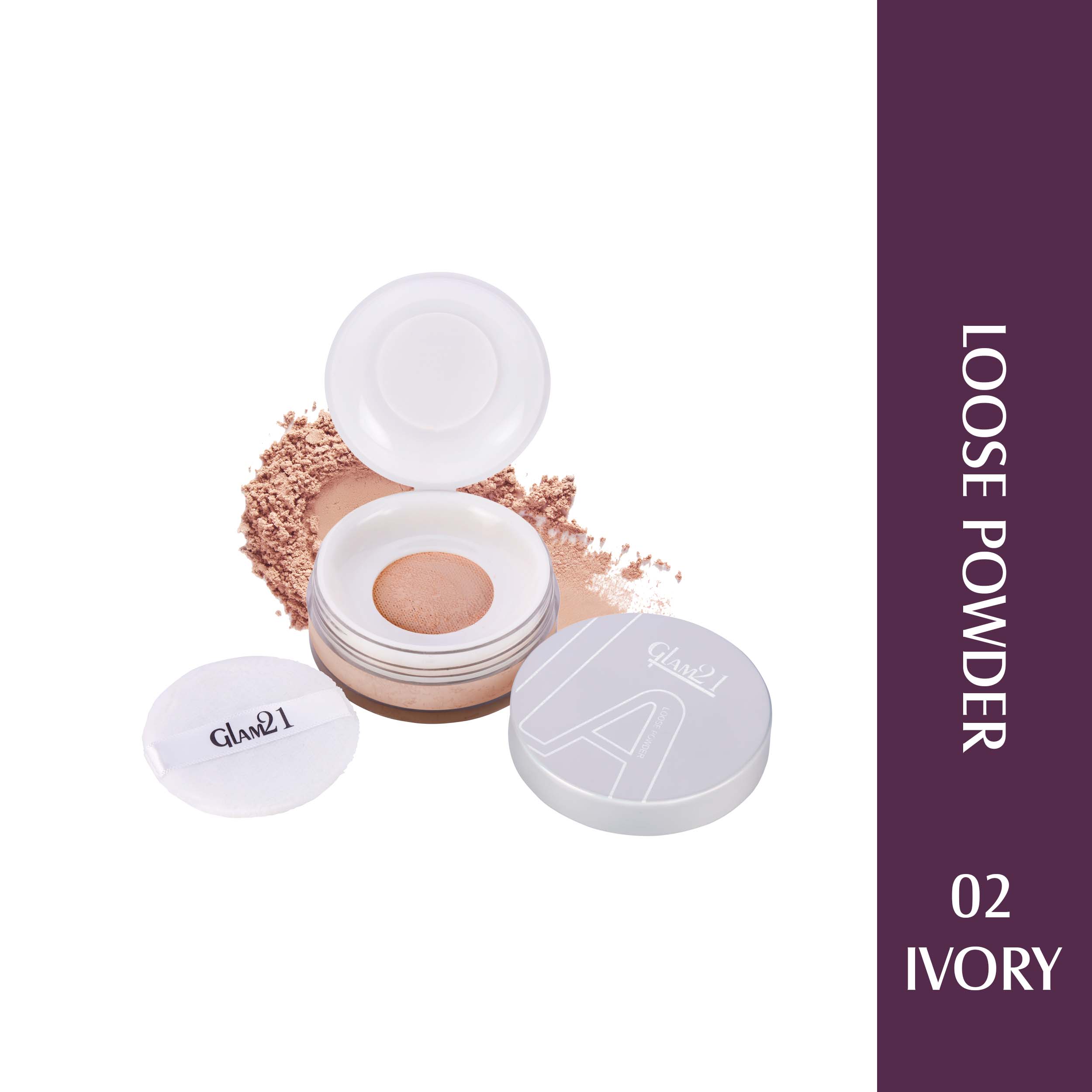 Glam21 Loose Face Powder Compact, 8 g Absorb Excess Oil & Sweat | Give the Best Sheer Finish Compact, 8 g (Ivory)