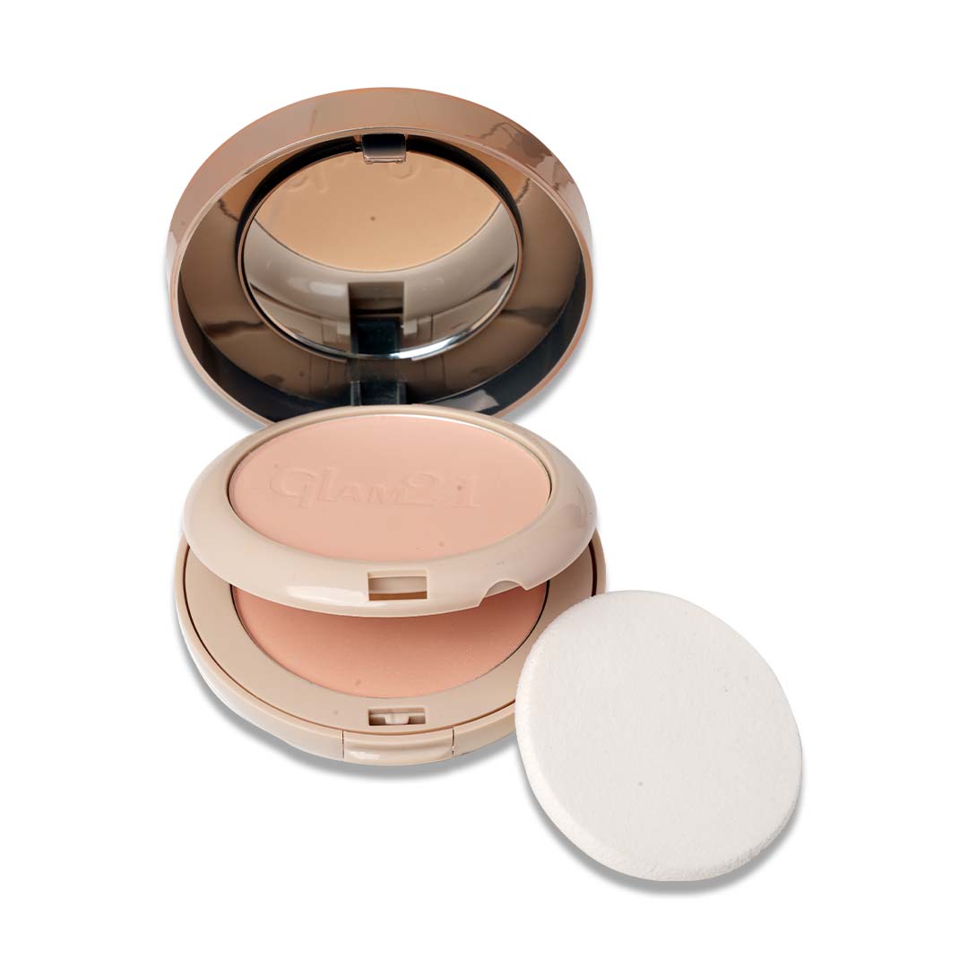 Glam21 High Definition Compact Powder| Smooth Satin Texture upto 8hrs| Mate Finish 2in1 Compact (Shade-04, 20 g)