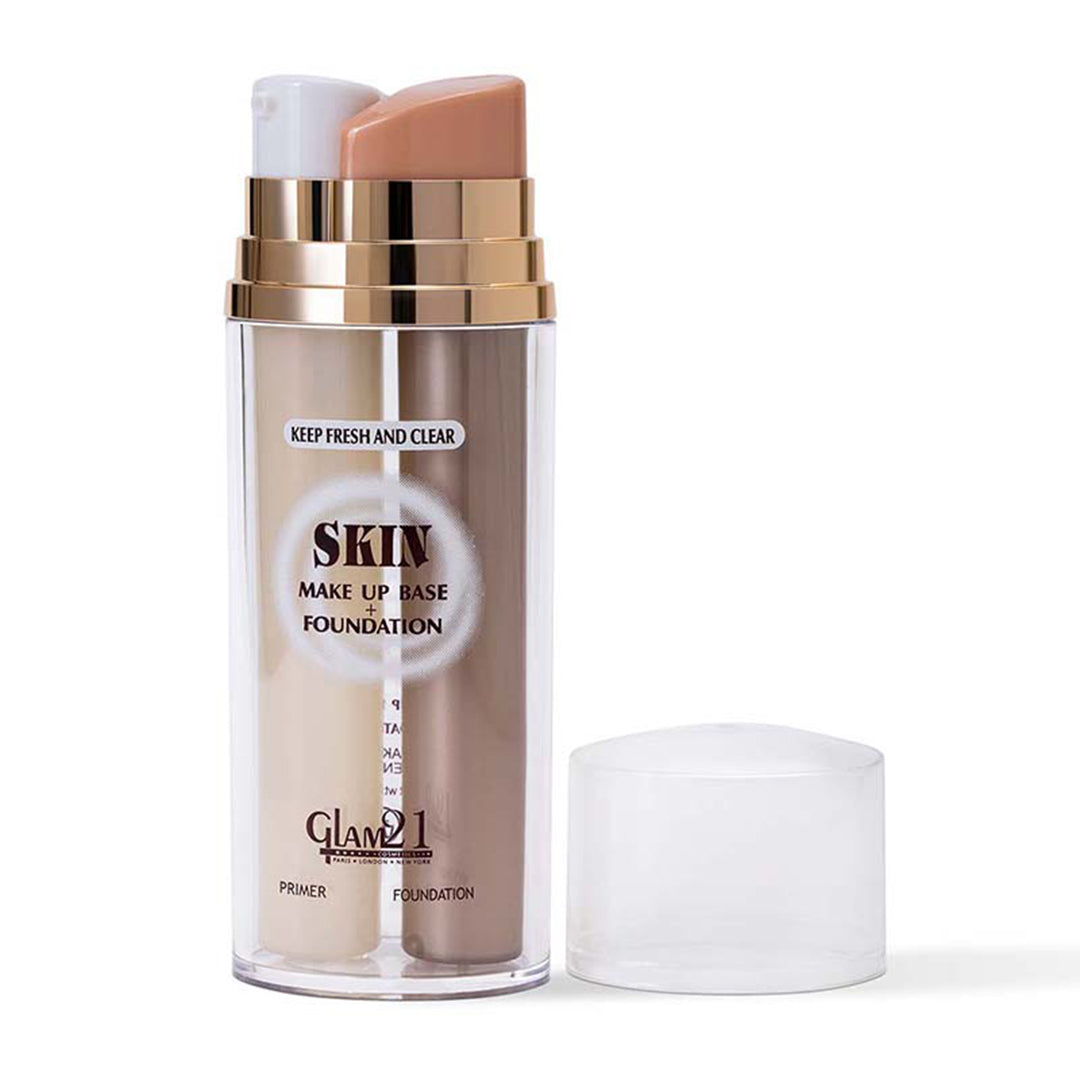 Glam21 Primer + Foundation Long-lasting Oil-free Formula upto 12hrs |Flawless Makeup Foundation (Rose Ivory, 60 ml)