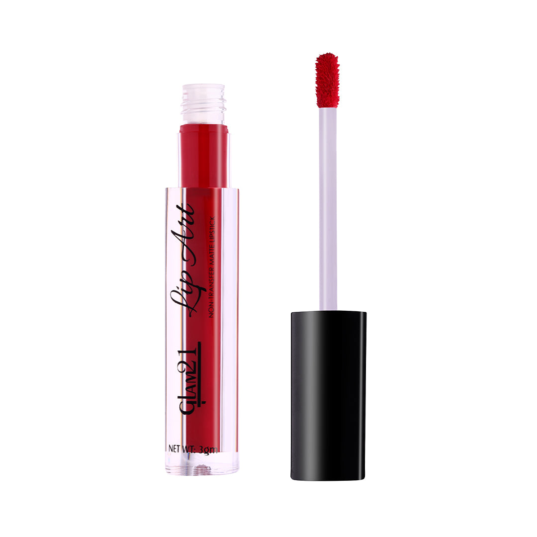 Glam21 Lip Art Liquid Lipstick Long Stay,Lightweight & Smudgeproof Velvety Matte Finish (Lip Red, 3 g)
