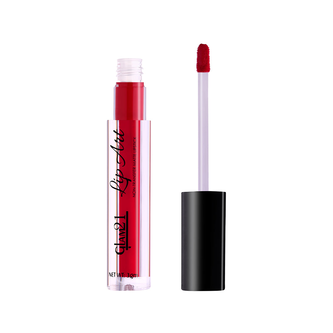 Glam21 Lip Art Liquid Lipstick Long Stay,Lightweight & Smudgeproof Velvety Matte Finish (Red Haute, 3 g)