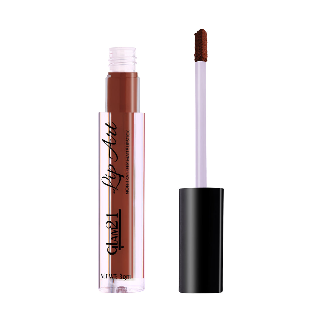 Glam21 Lip Art Liquid Lipstick Long Stay,Lightweight & Smudgeproof Velvety Matte Finish (Brown Bliss, 3 g)